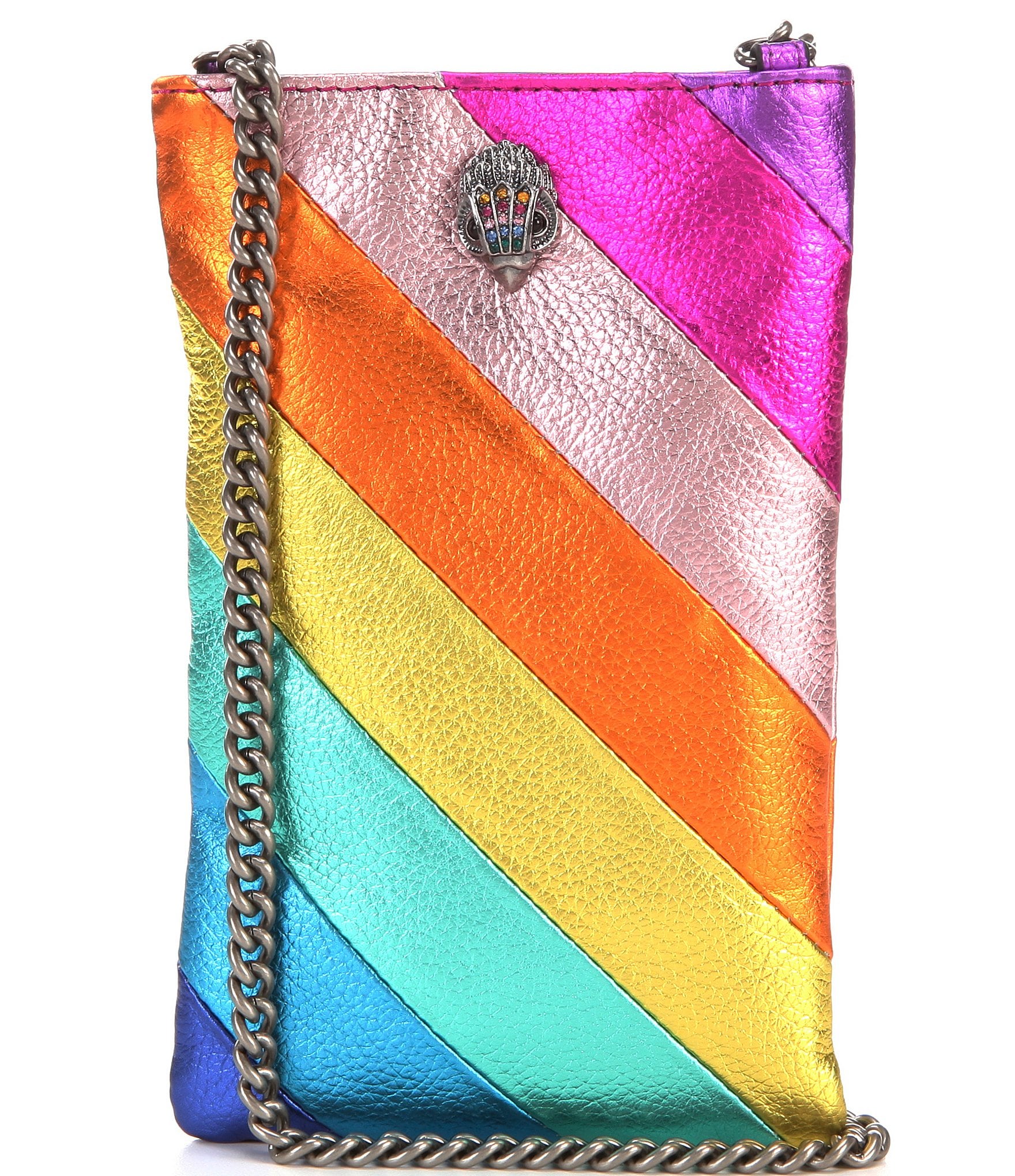 Kurt Geiger London Kensington Metallic Rainbow Phone Crossbody Bag