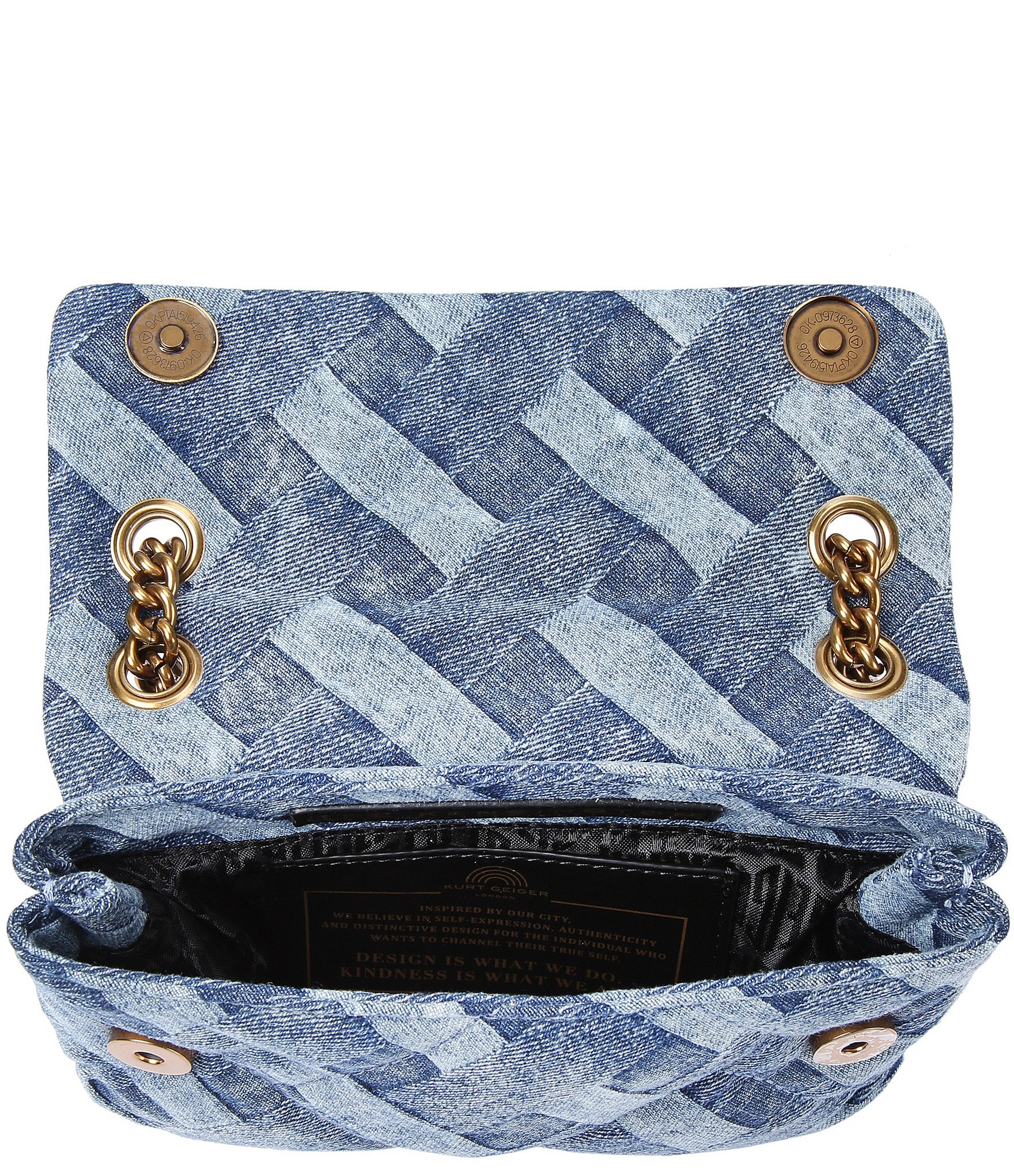 Kurt Geiger London Kensington Mini Denim Quilted Crossbody Bag