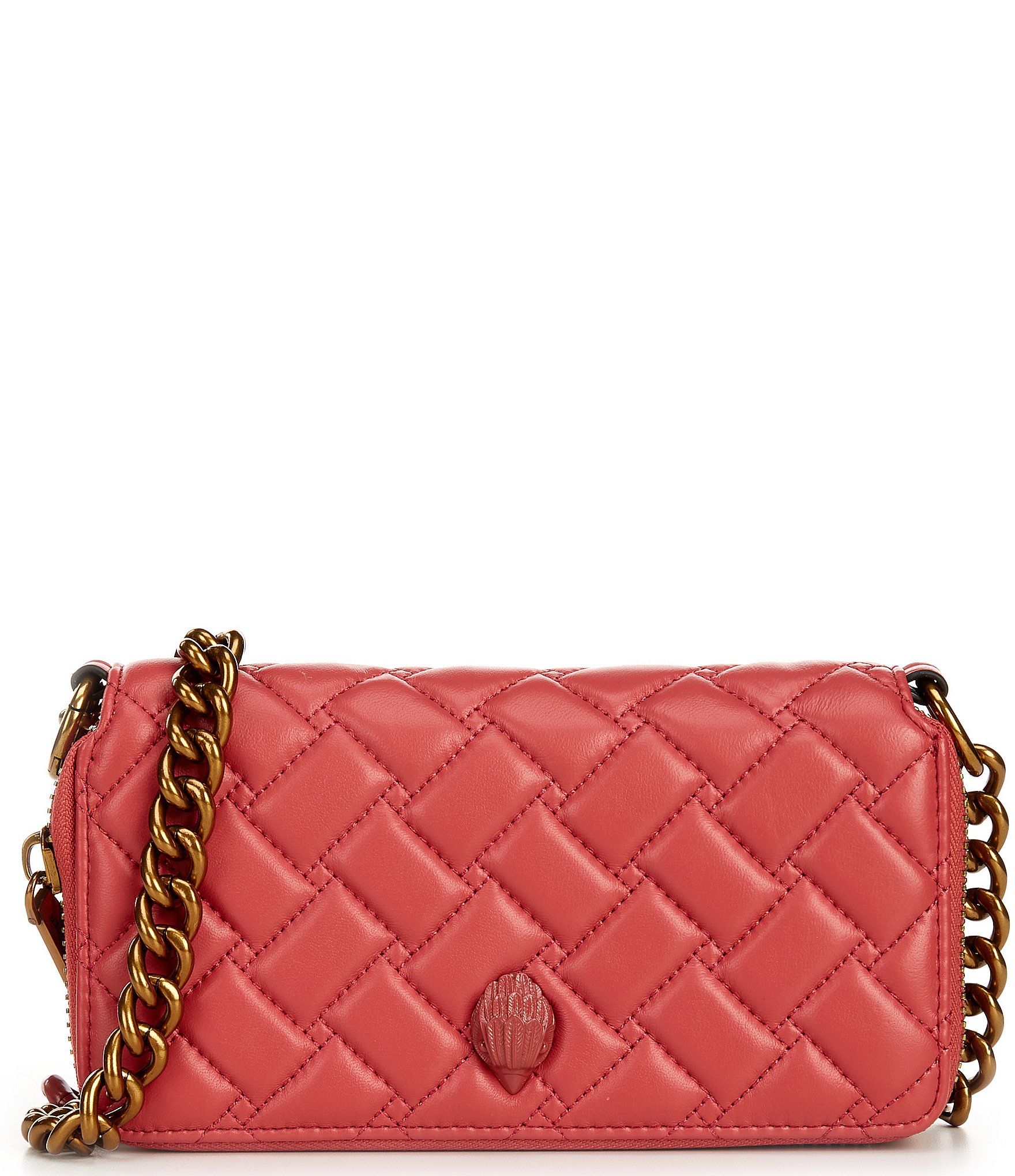 Kurt Geiger London Kensington Red Quilted Leather Long Flap Wallet On ...