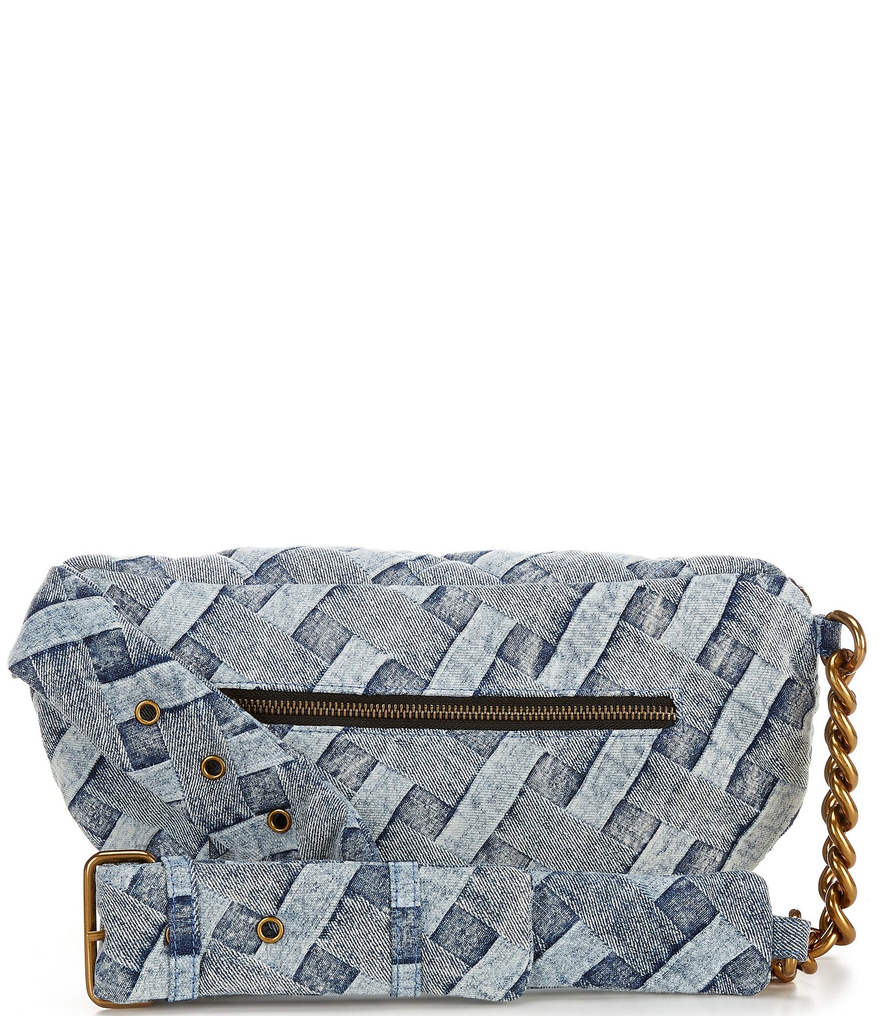 Kurt Geiger London Kensington Soft Denim Quilted Belt Bag