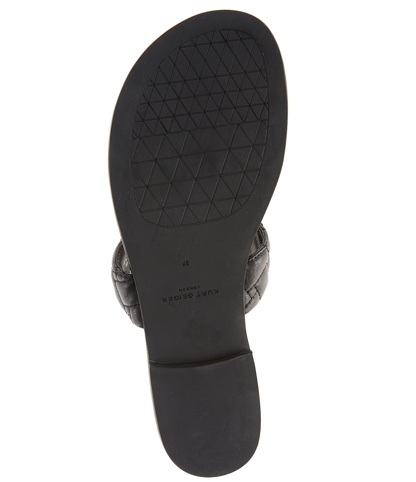 Kurt Geiger London Kensington Quilted Leather Eagle Head T-Bar Sandals