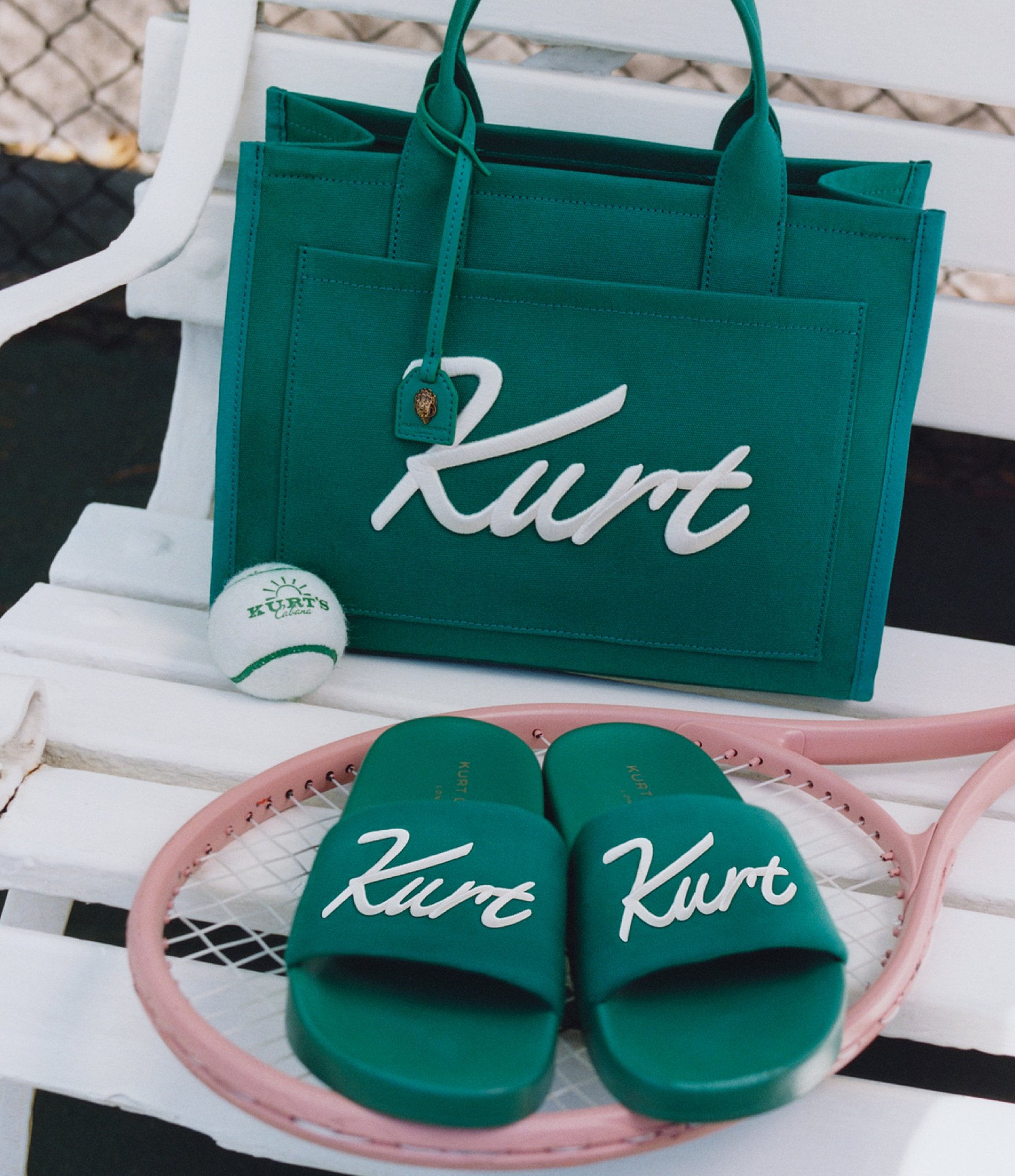 Kurt Geiger London Kurt's Cabana Meena Canvas Pool Slide Sandals