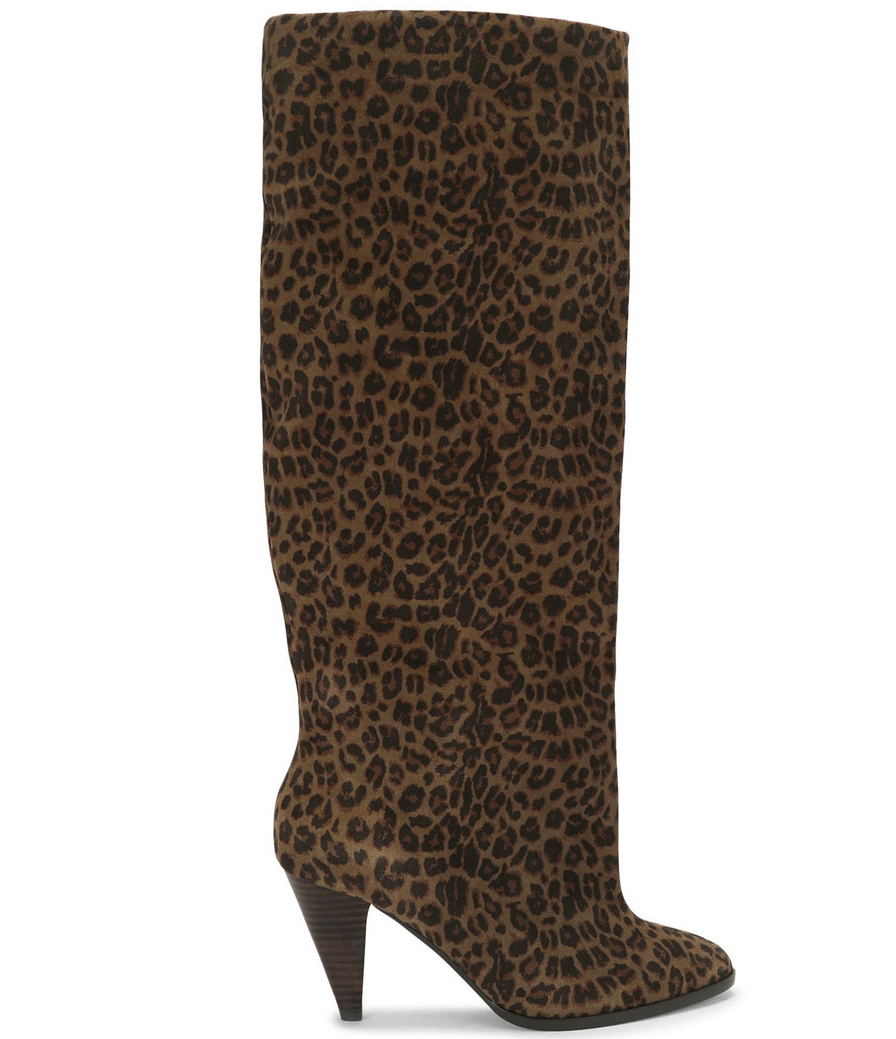 Kurt Geiger London Lambeth Slouchy Suede Leopard Tall Boots