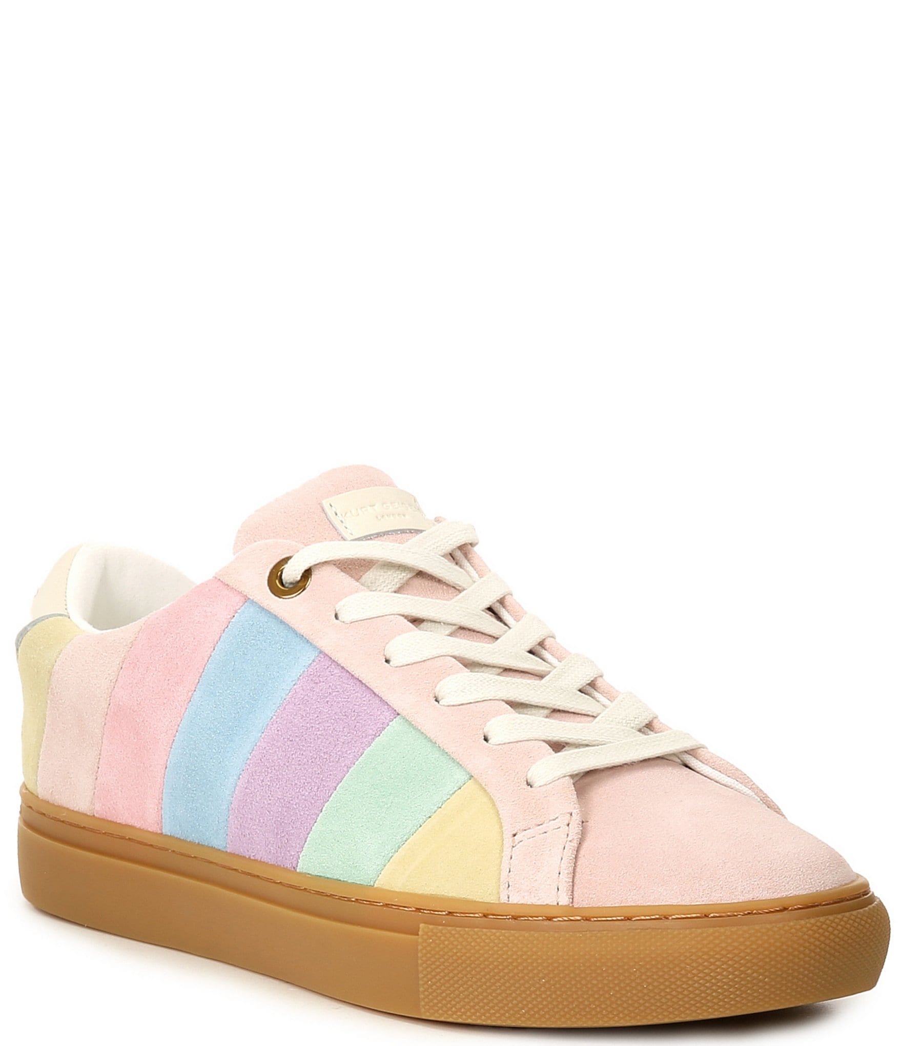 Kurt Geiger London Lane Stripe Suede Pastel Rainbow Sneakers | Dillard's