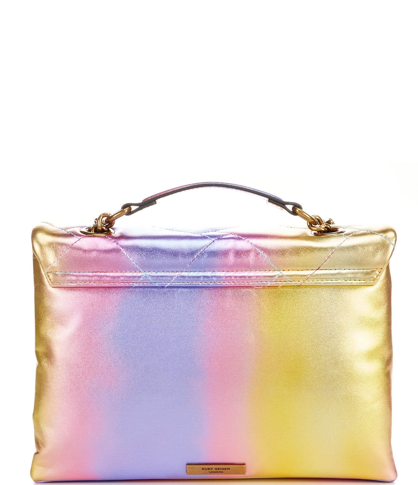 Kurt Geiger London Large Kensington Pastel Rainbow Metallic Ombre Shoulder Bag