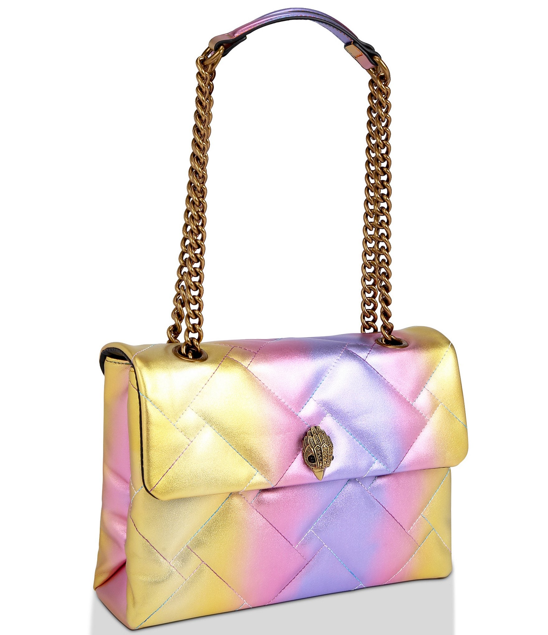 Kurt Geiger London Large Kensington Pastel Rainbow Metallic Ombre Shoulder Bag