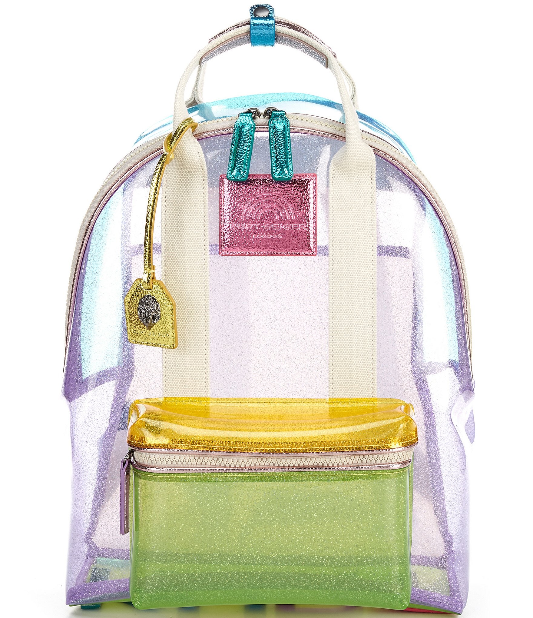 Kurt Geiger London Large Clear Vinyl Southbank Backpack