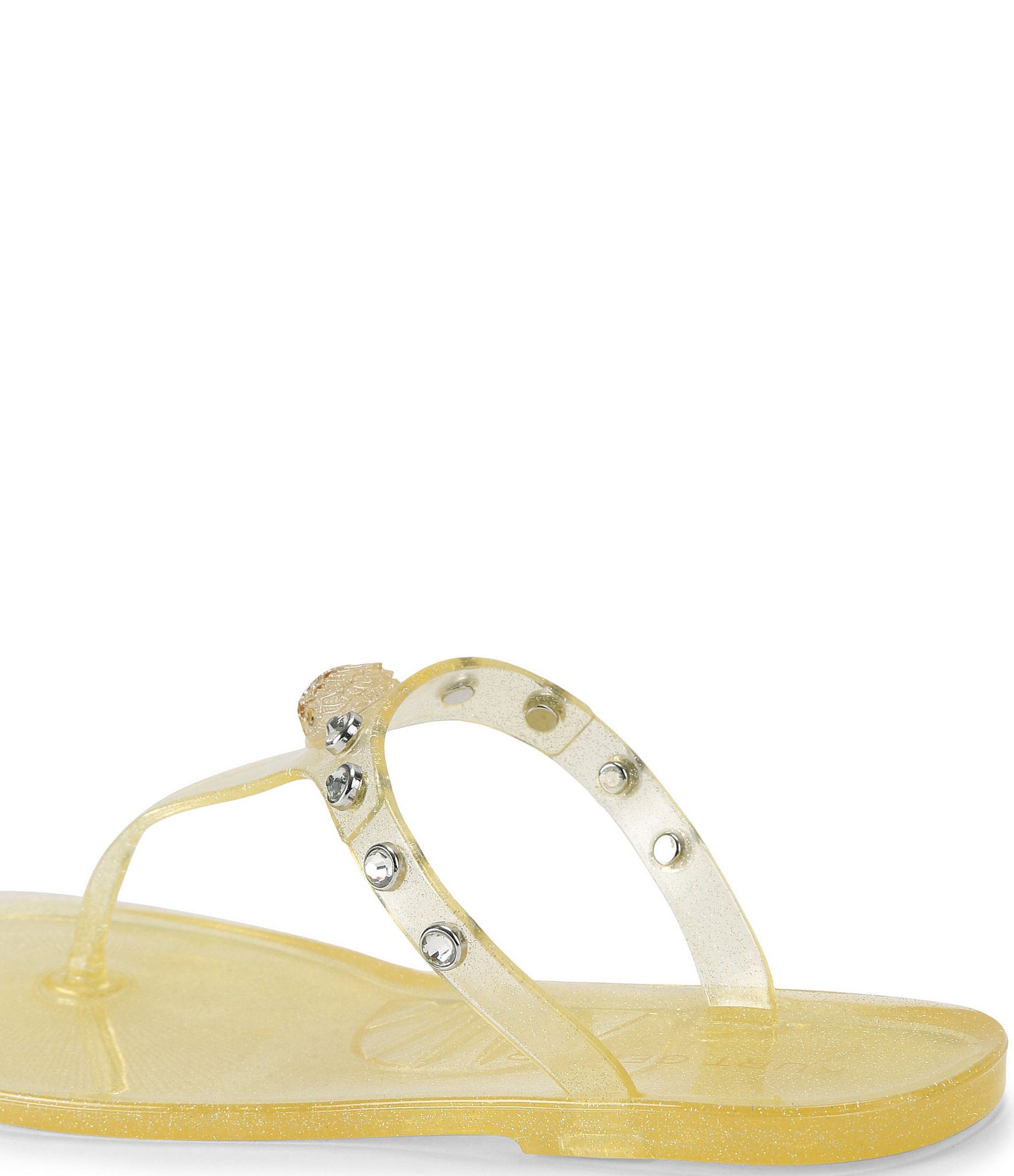 Kurt Geiger London Maddison T-Bar Glitter Jelly Logo Ornament Sandals