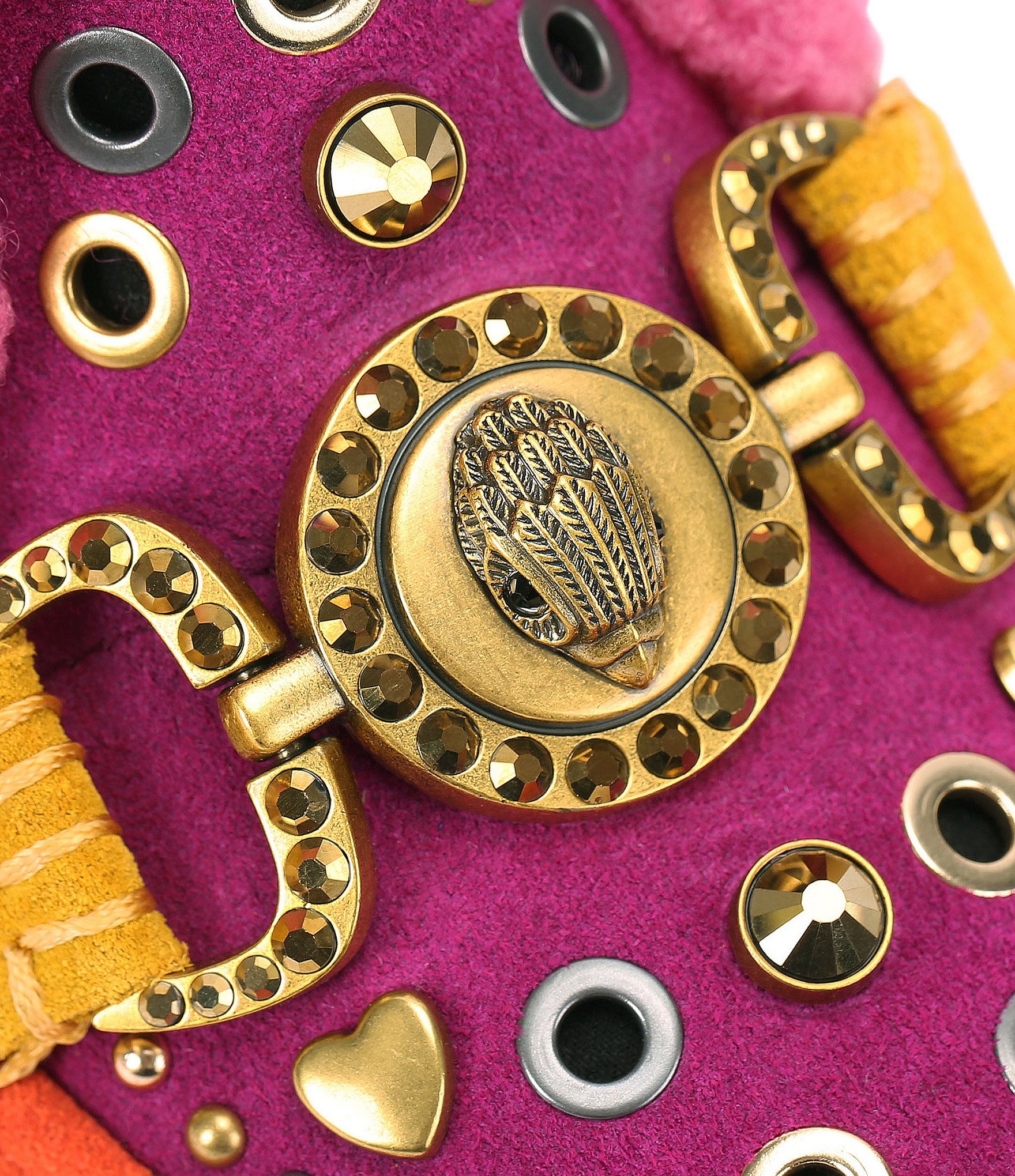 Kurt Geiger London Mansion Cozy Studded Suede Bit Buckle Platform Boots