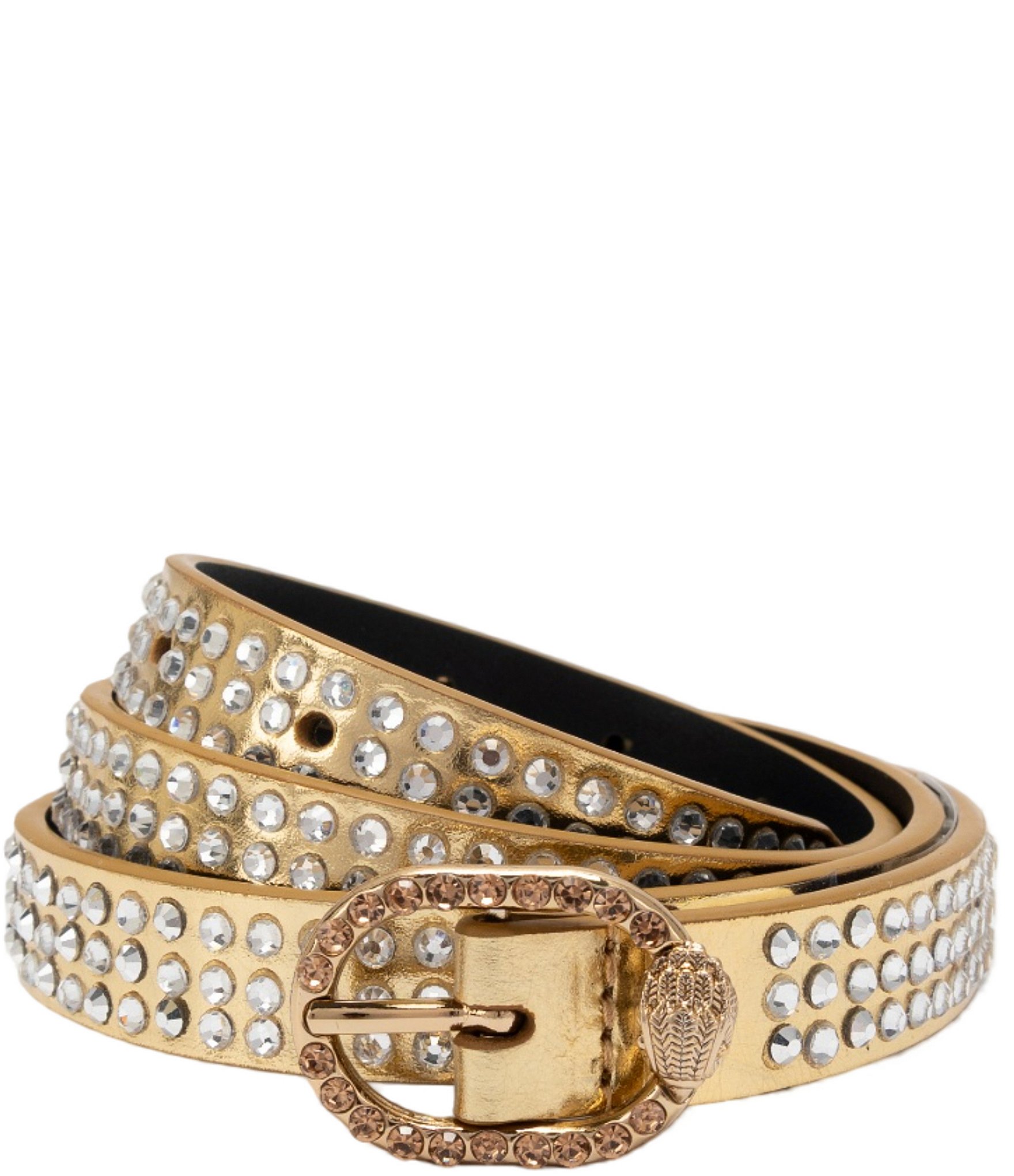 Kurt Geiger London Mayfair Metallic Embellished Scratchy Belt