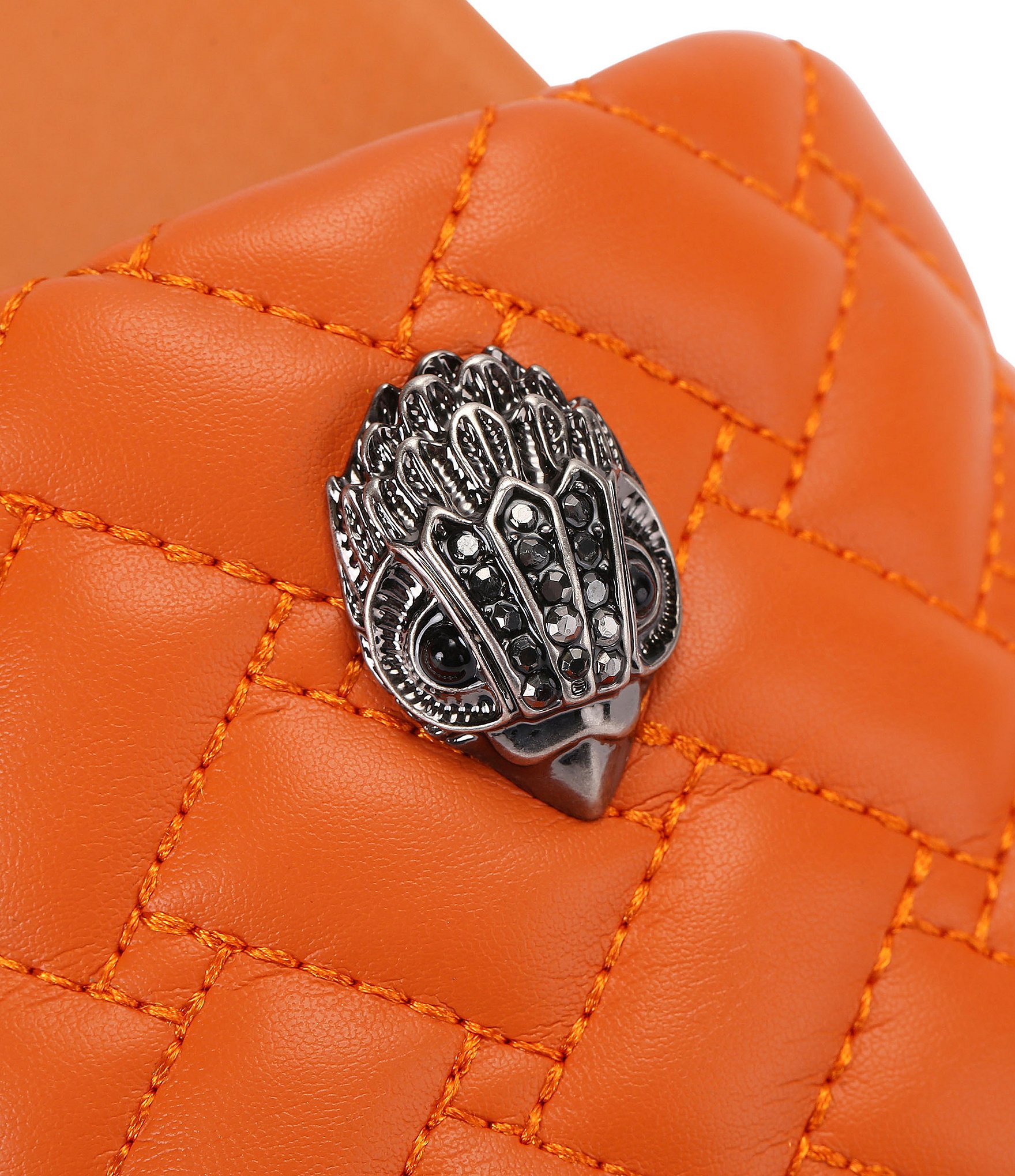 Kurt Geiger London Women's Meena Quilted Logo Ornament Pool Slide Sandals