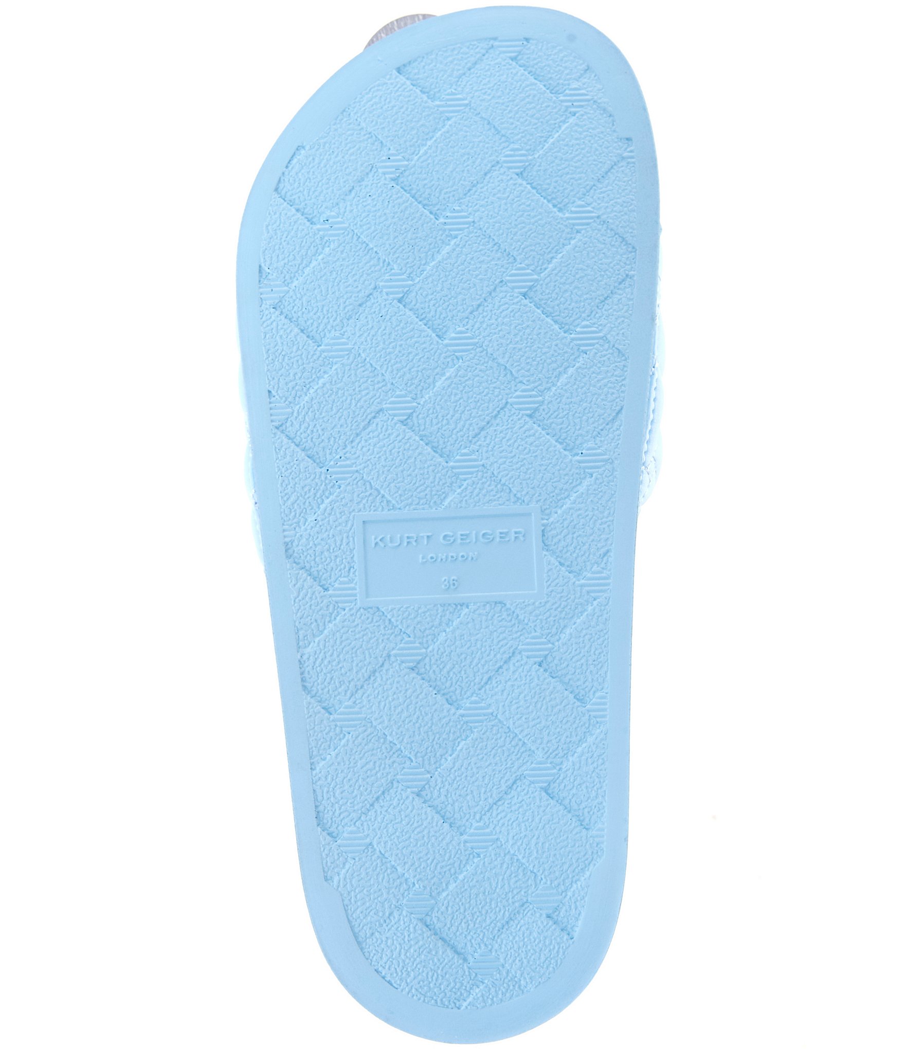 Kurt Geiger London Women's Meena Quilted Logo Ornament Pool Slide Sandals