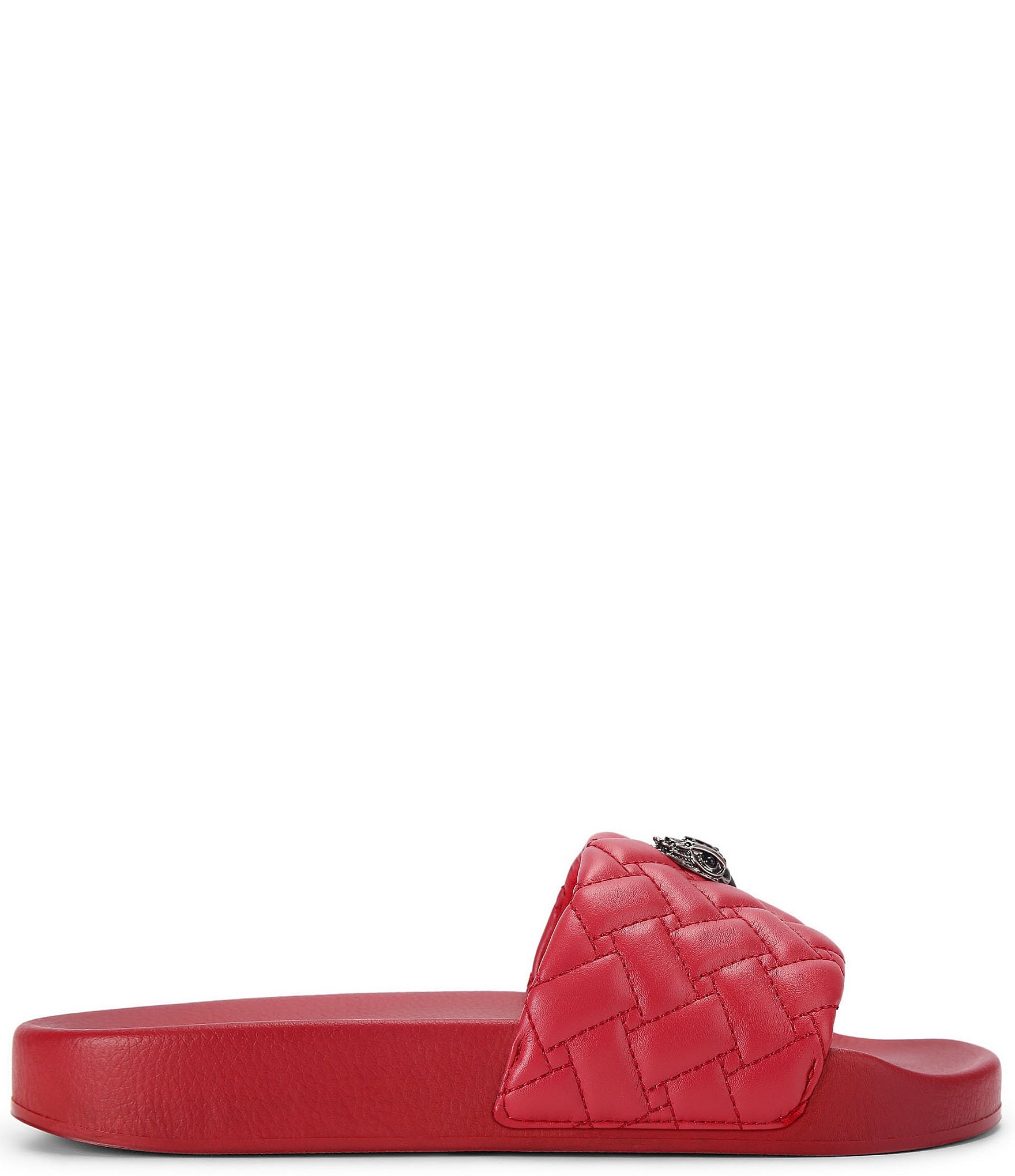 Kurt Geiger London Women's Meena Quilted Logo Ornament Pool Slide Sandals