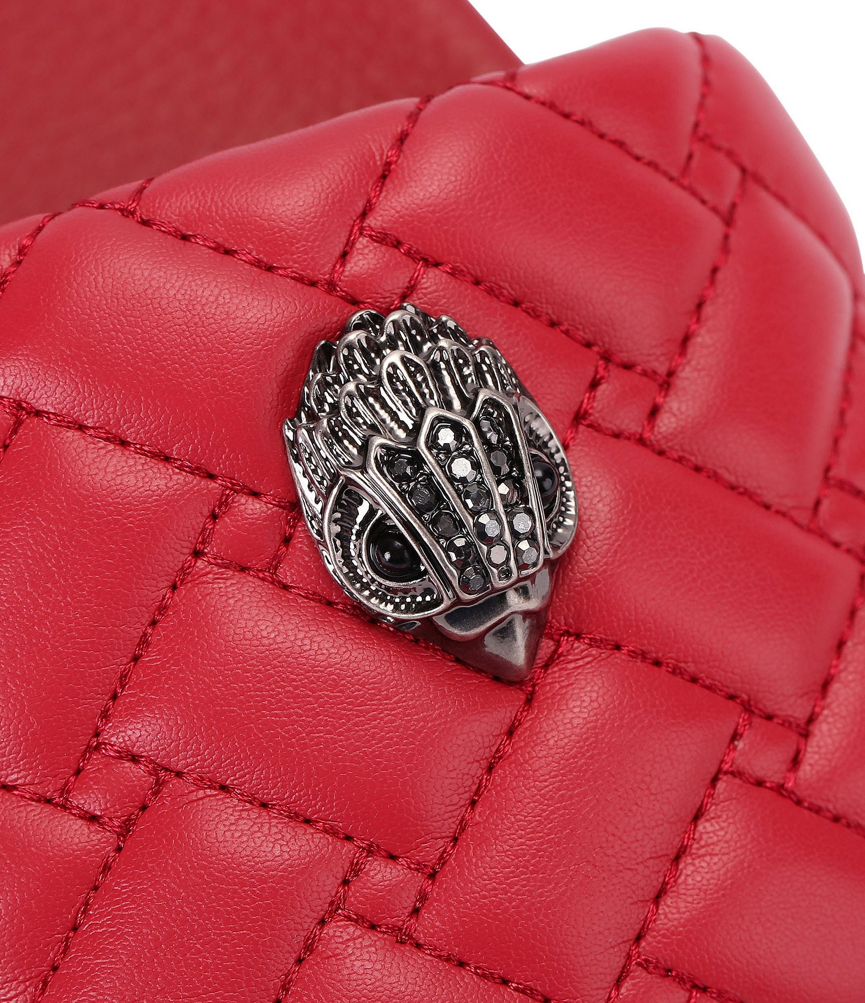 Kurt Geiger London Women's Meena Quilted Logo Ornament Pool Slide Sandals