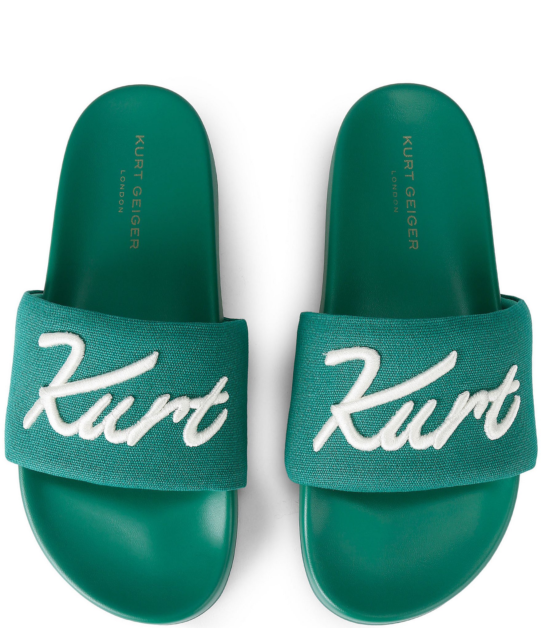 Kurt Geiger London Men's Kurt's Cabana Script Pool Slide Sandals