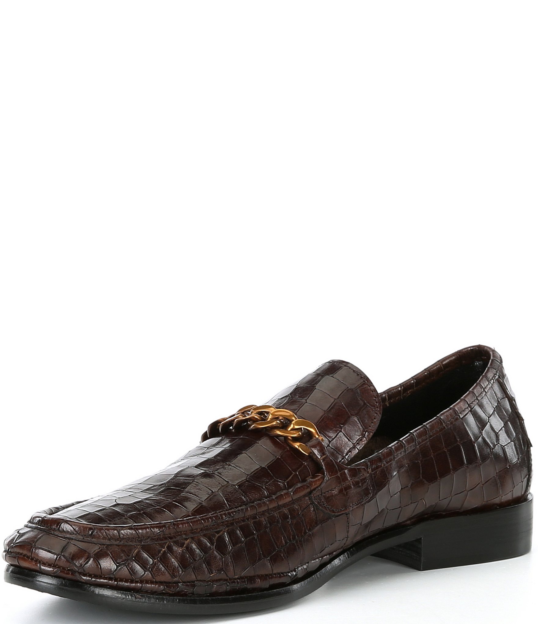 Kurt Geiger London Men's Luca Crocodile Embossed Leather Loafers