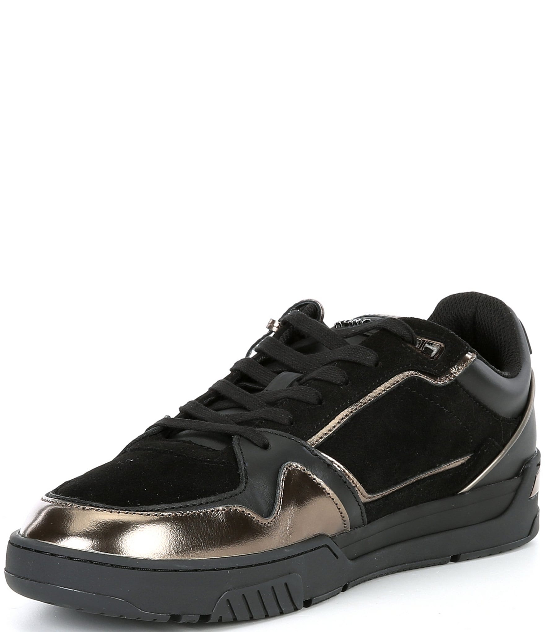 Kurt Geiger London Men's Regan Metallic Leather Lace-Up Sneakers