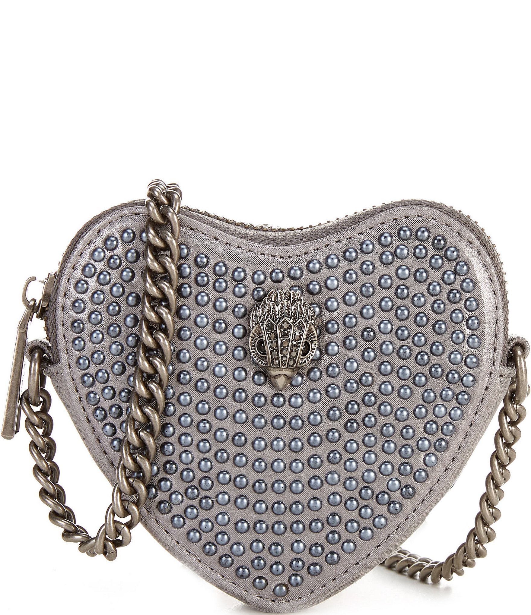 Kurt Geiger London Micro Glass Glitter Beaded Heart Crossbody Bag