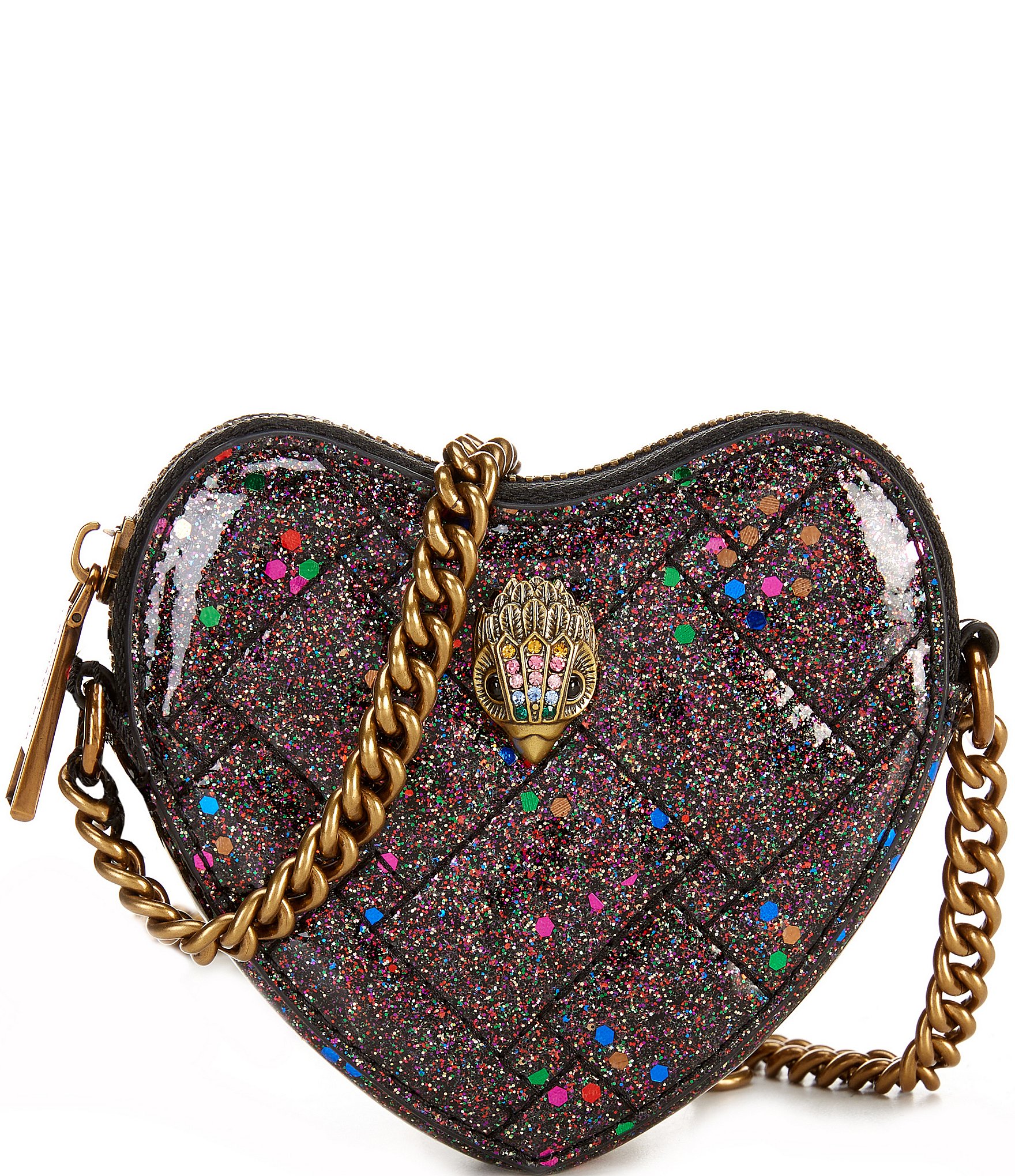 Kurt Geiger London Micro Glitter Heart Crossbody Bag