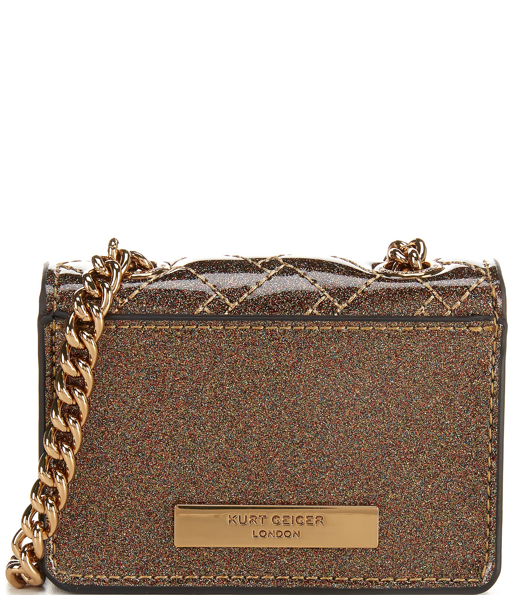 Kurt Geiger London Micro Gold Kensington Crossbody Bag