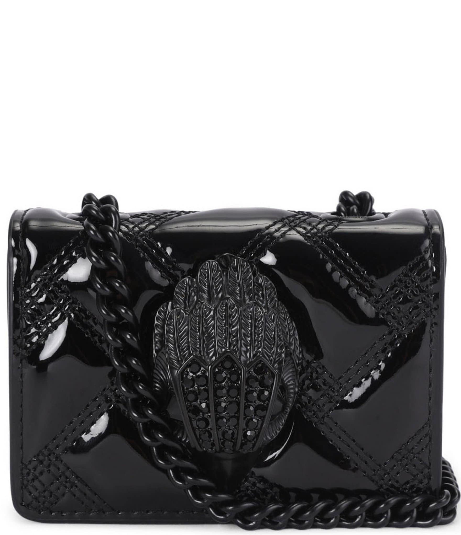 Kurt Geiger London Micro Kensington Patent Drench Eagle Head Crossbody Bag