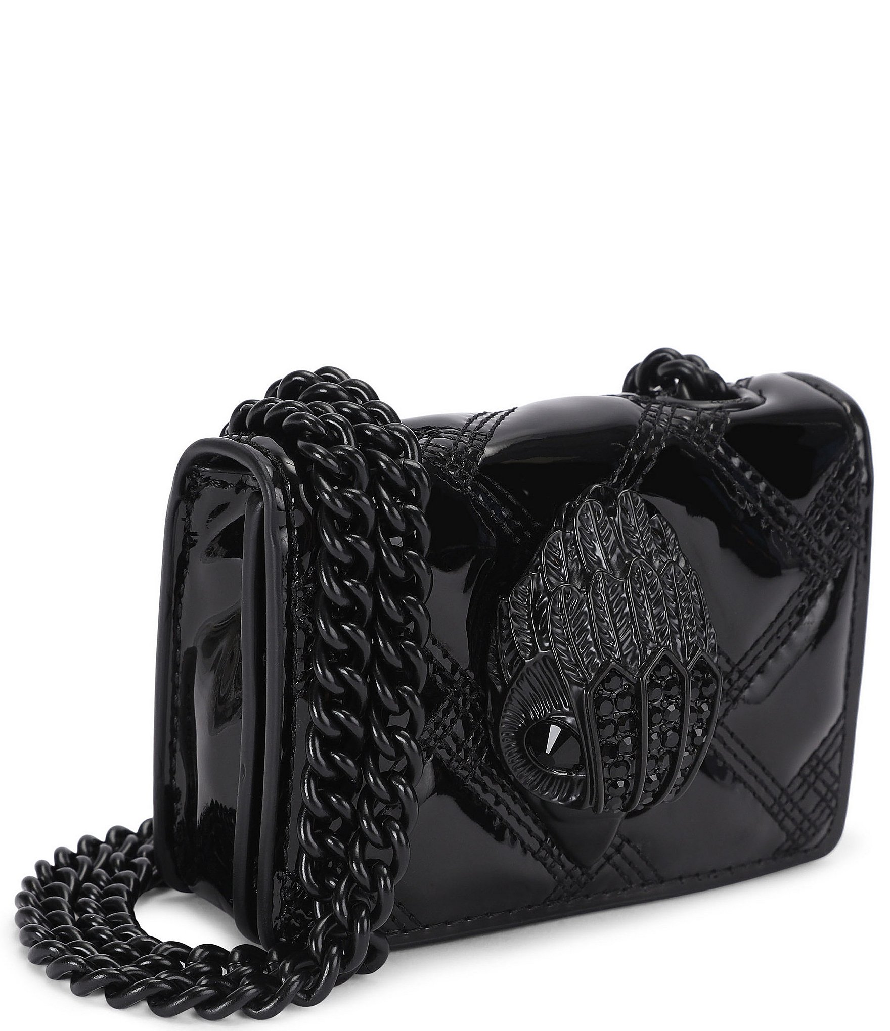 Kurt Geiger London Micro Kensington Patent Drench Eagle Head Crossbody Bag