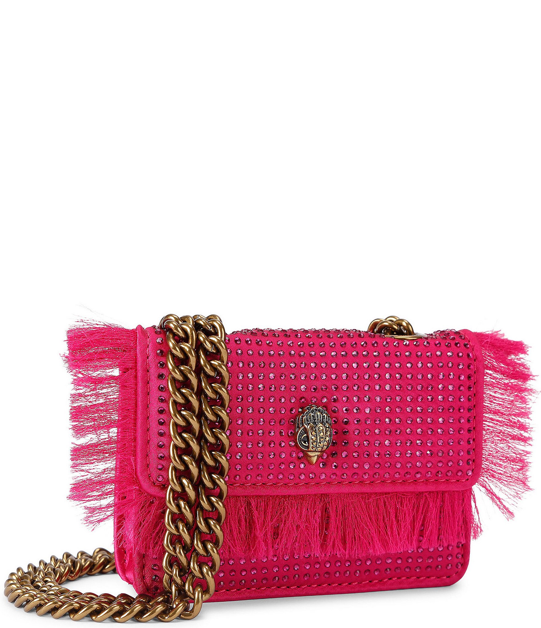 Kurt Geiger London Micro Kensington Rhinestone Fringe Crossbody Bag