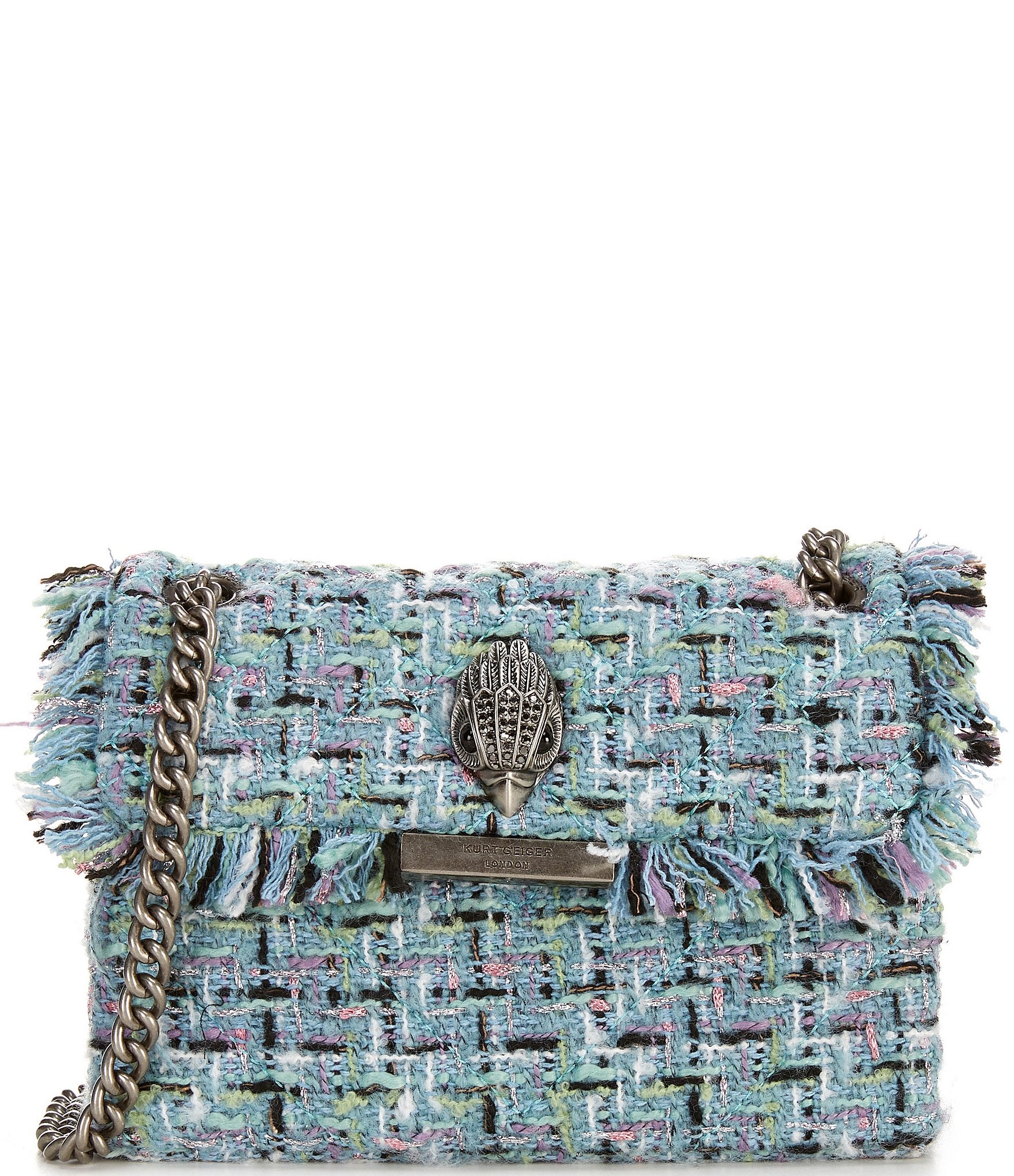 Kurt Geiger London Mini Kensington Blue Tweed Crossbody Bag | Dillard's