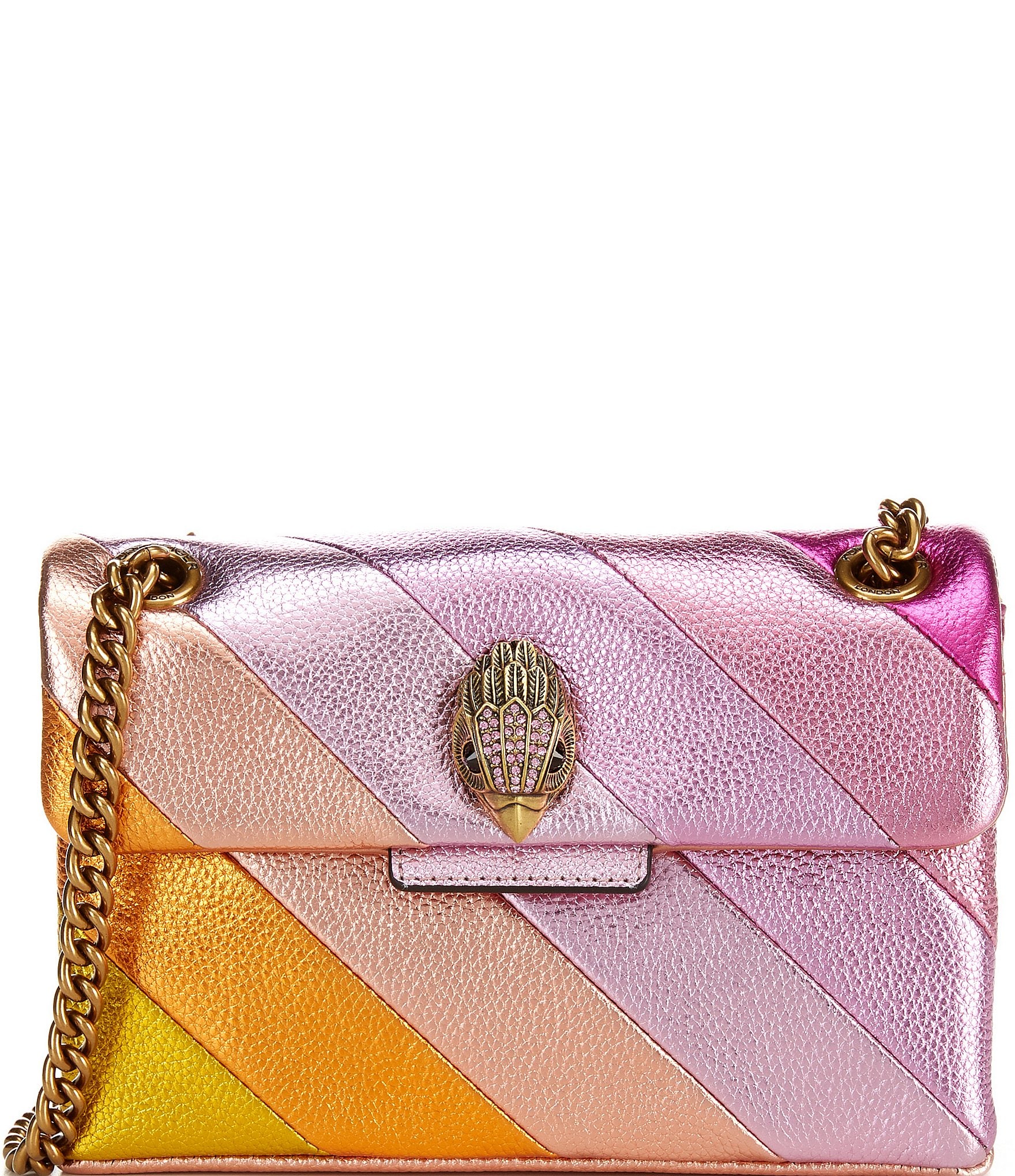 Kurt Geiger London Mini Kensington Pink Striped Crossbody Bag | Dillard's