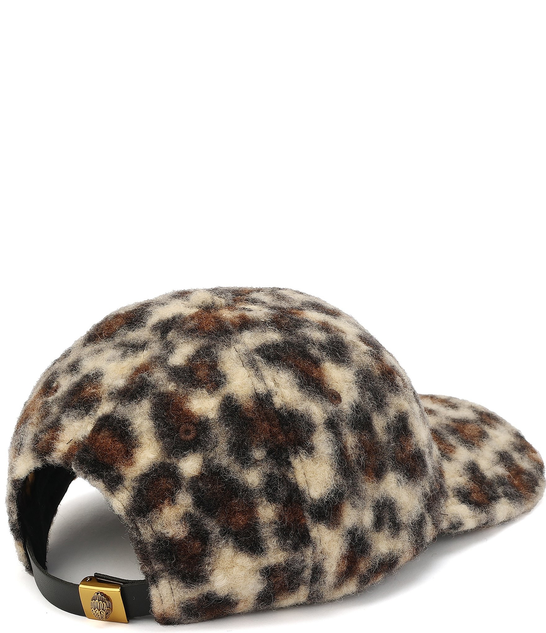 Kurt Geiger London Mink Leopard Print Faux Fur Baseball Cap