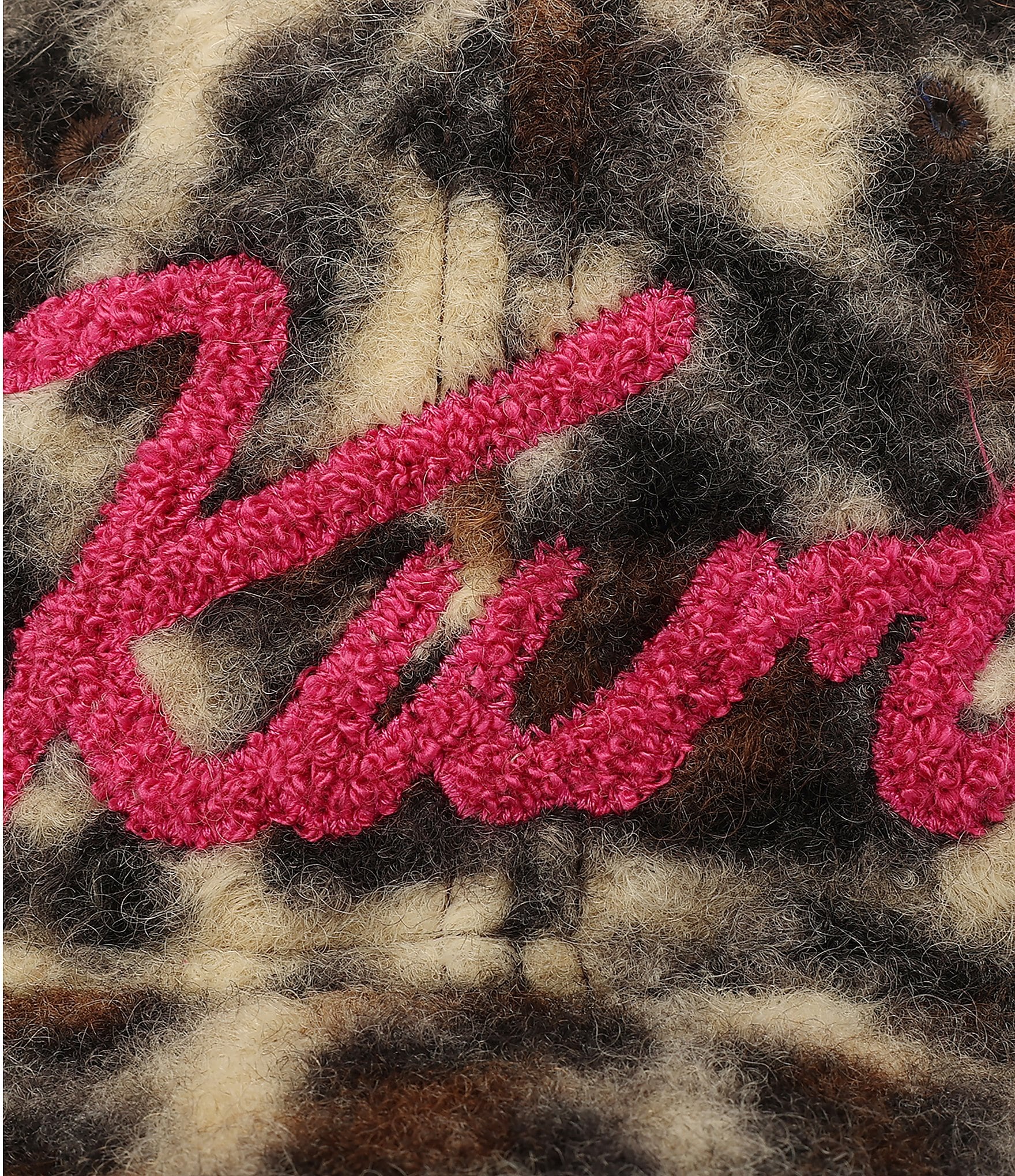 Kurt Geiger London Mink Leopard Print Faux Fur Baseball Cap