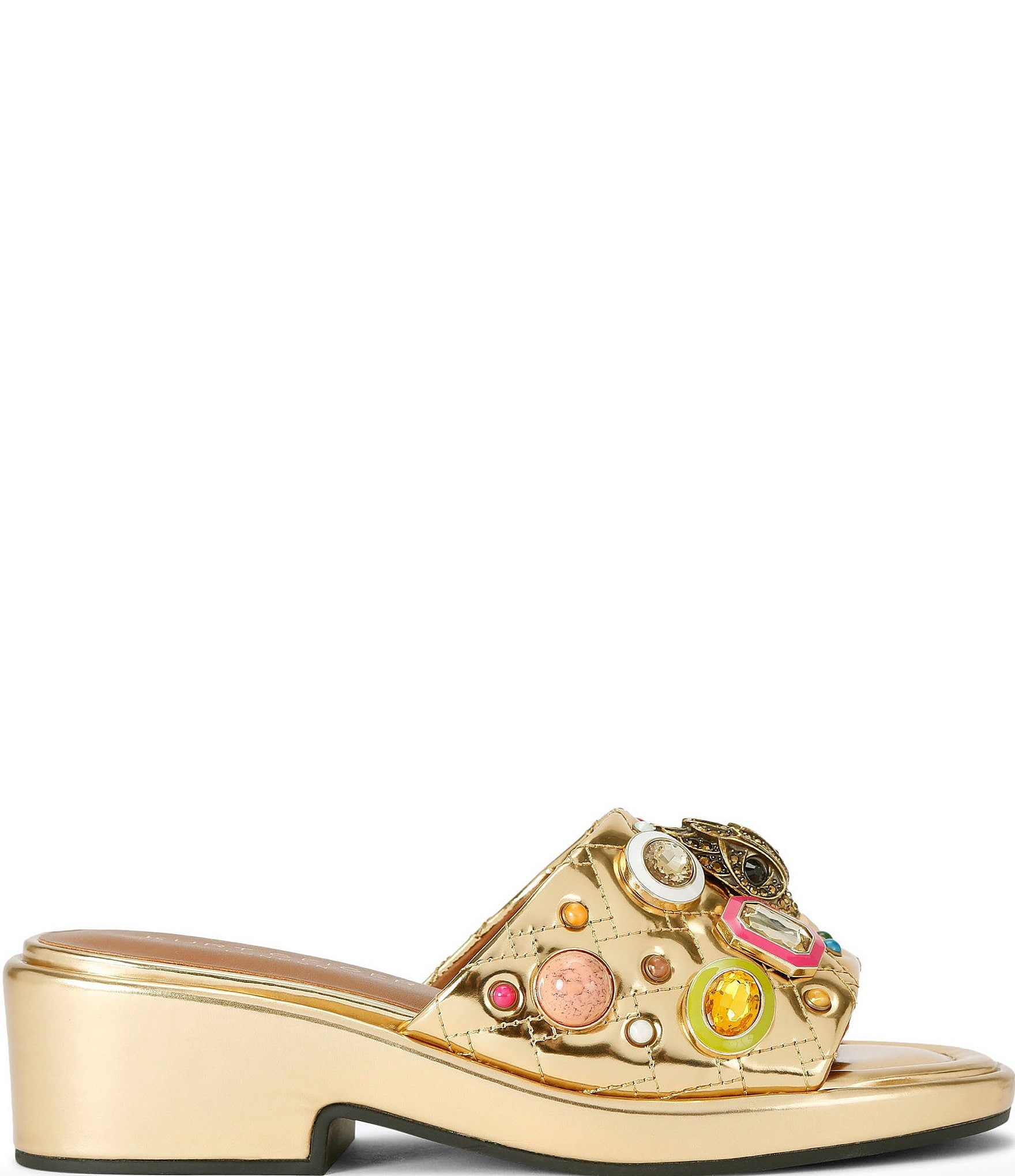 Kurt Geiger London Multi Color Gem Leather Dress Slides | Dillard's