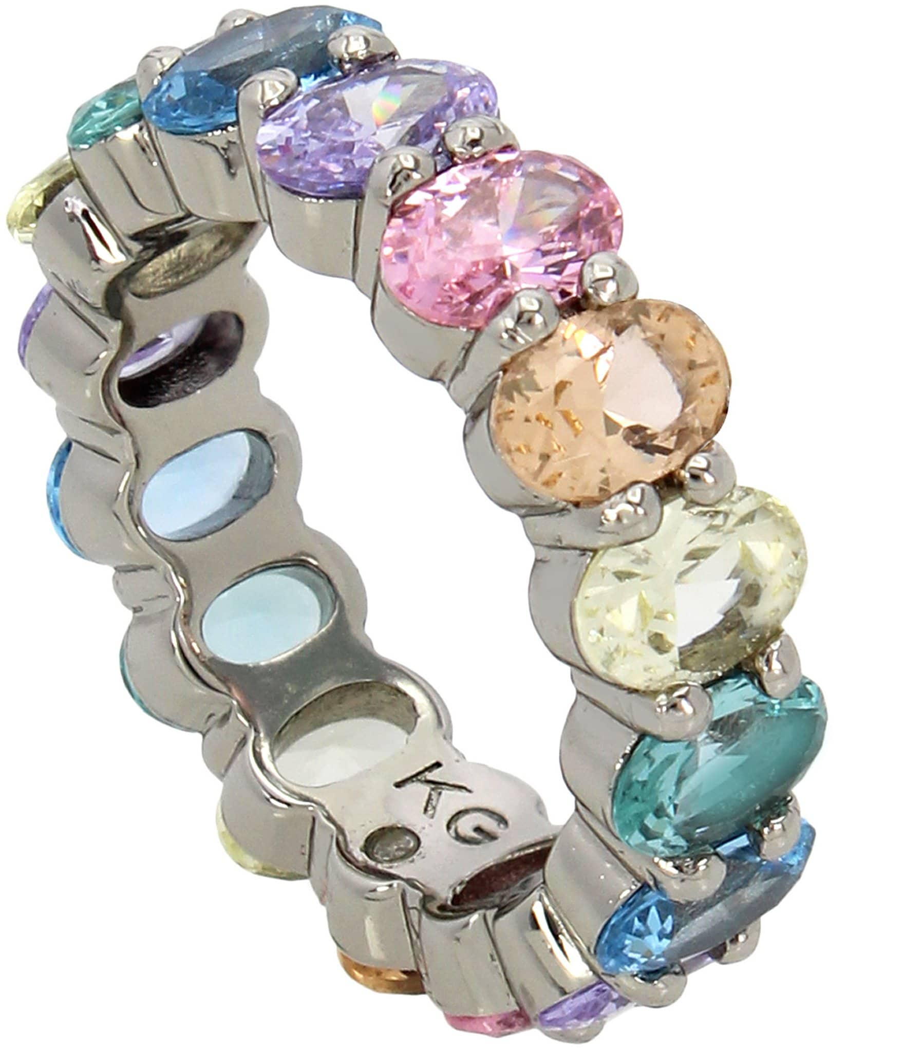 Kurt Geiger London Pastel Cubic Zirconia Stone Band Ring