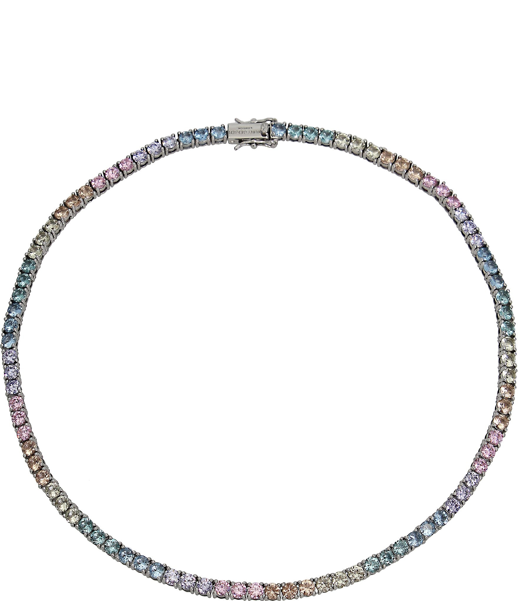 Kurt Geiger London Pastel Rainbow Cubic Zirconia Tennis Collar Necklace