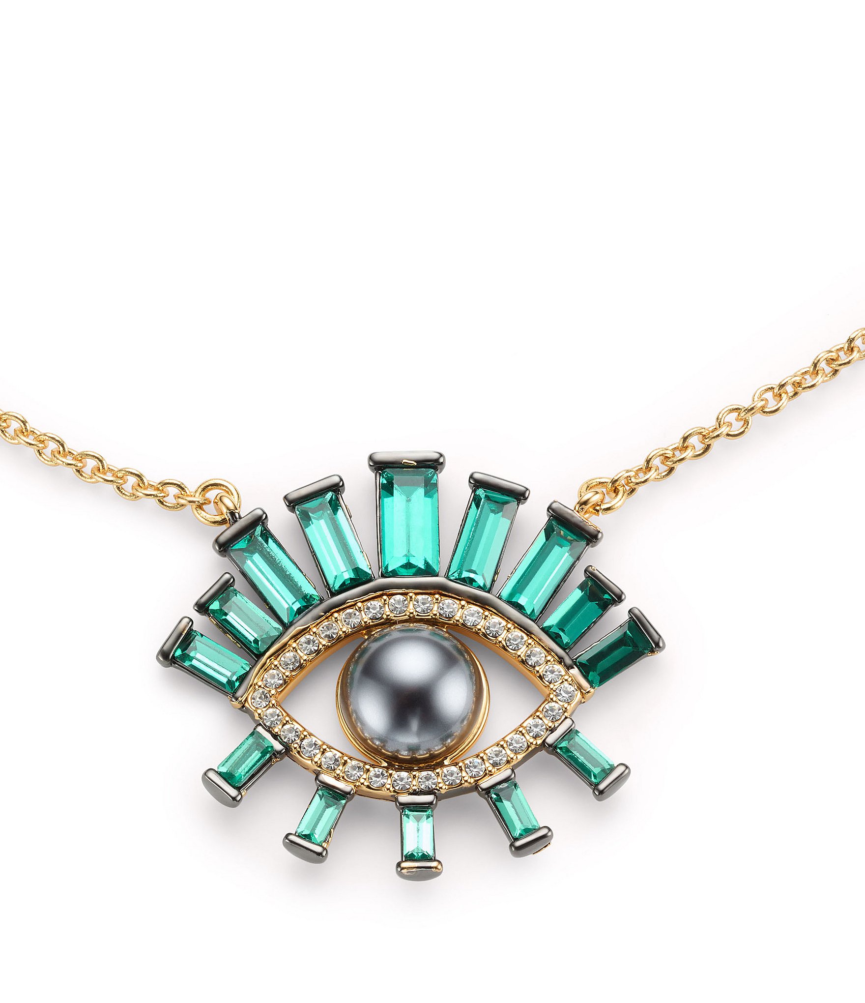 Kurt Geiger London Pearl Evil Eye Short Pendant Necklace