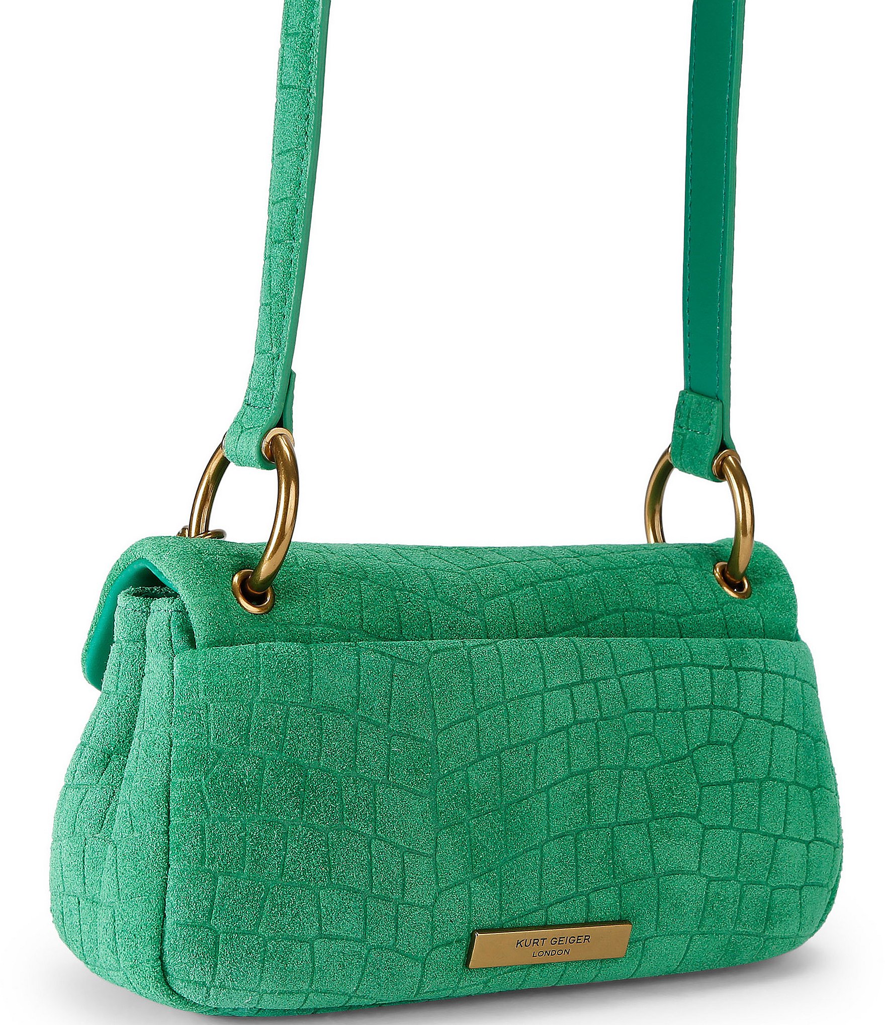 Kurt Geiger London Pimlico Suede Croc Chain Shoulder Crossbody Bag