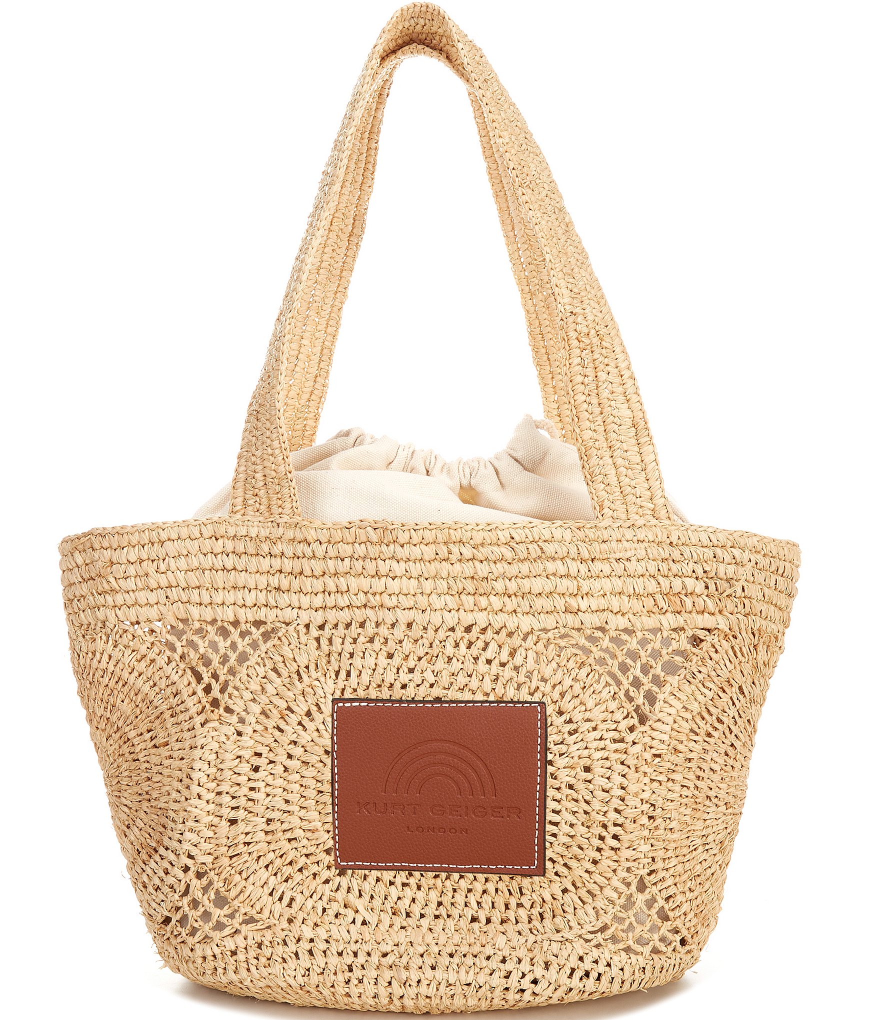 Kurt Geiger London Raffia Eye Basket Tote Bag