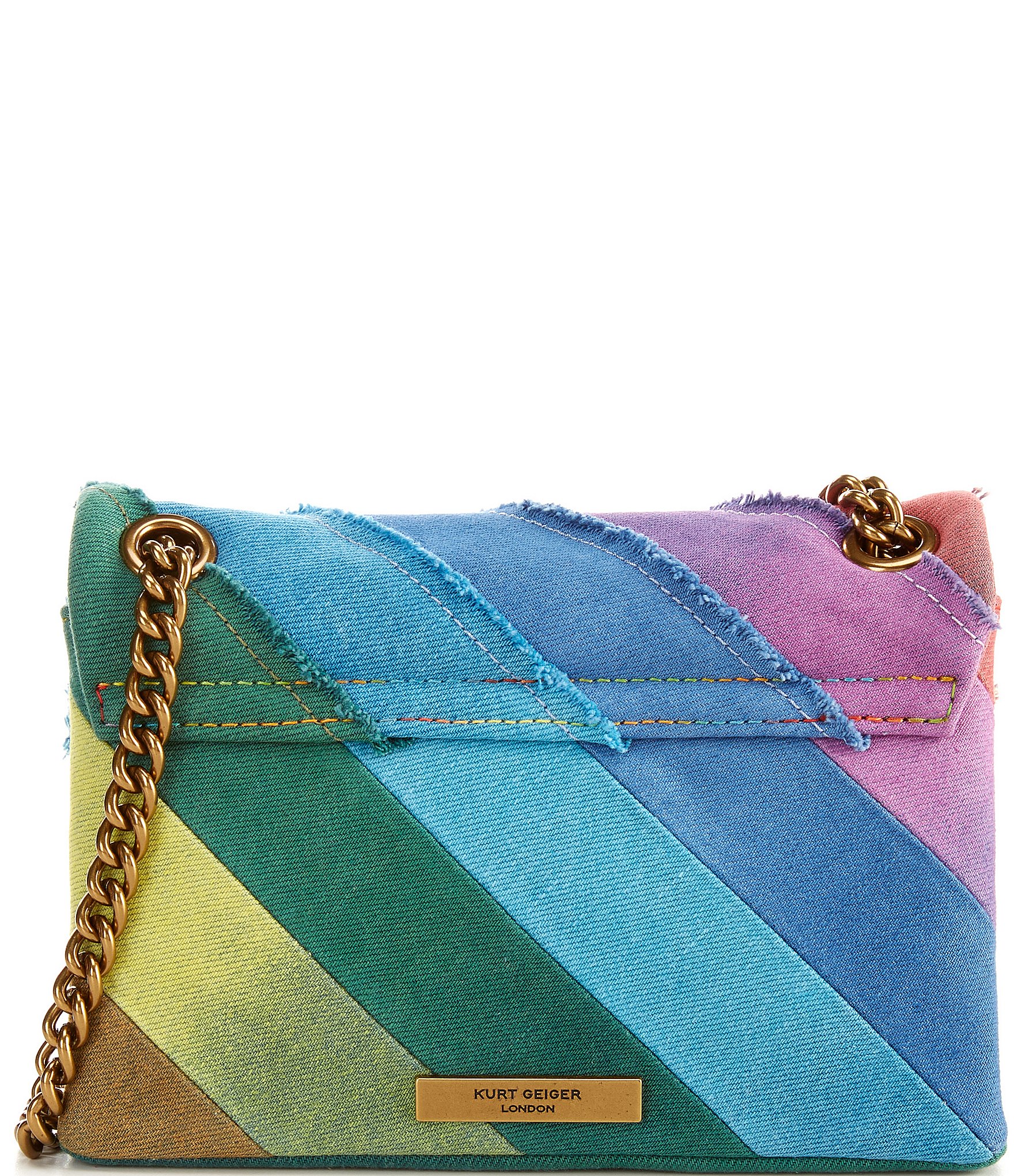 Kurt Geiger London Rainbow Denim Mini Kensington Crossbody Bag