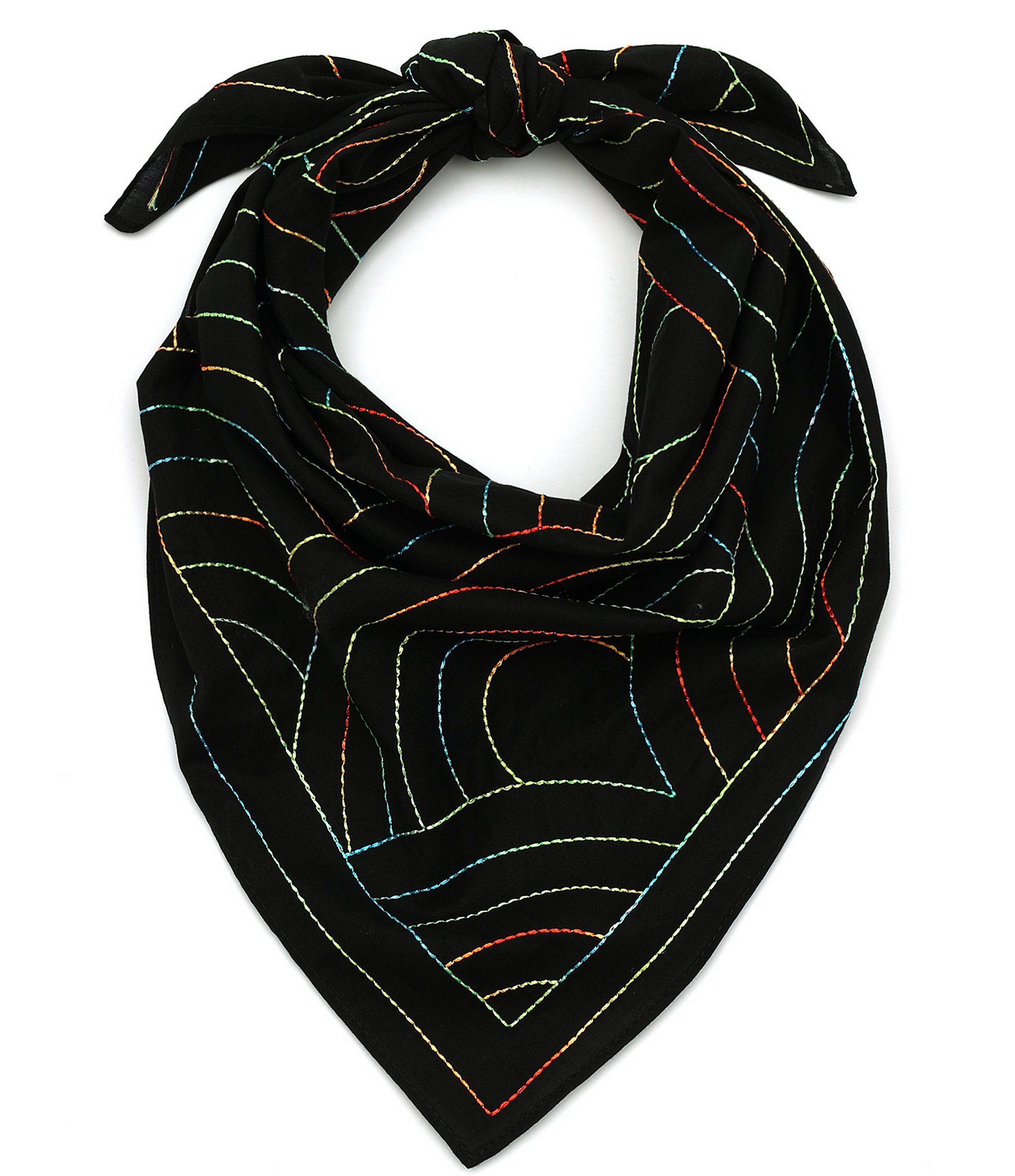 Kurt Geiger London Rainbow Stitched Bandana Scarf