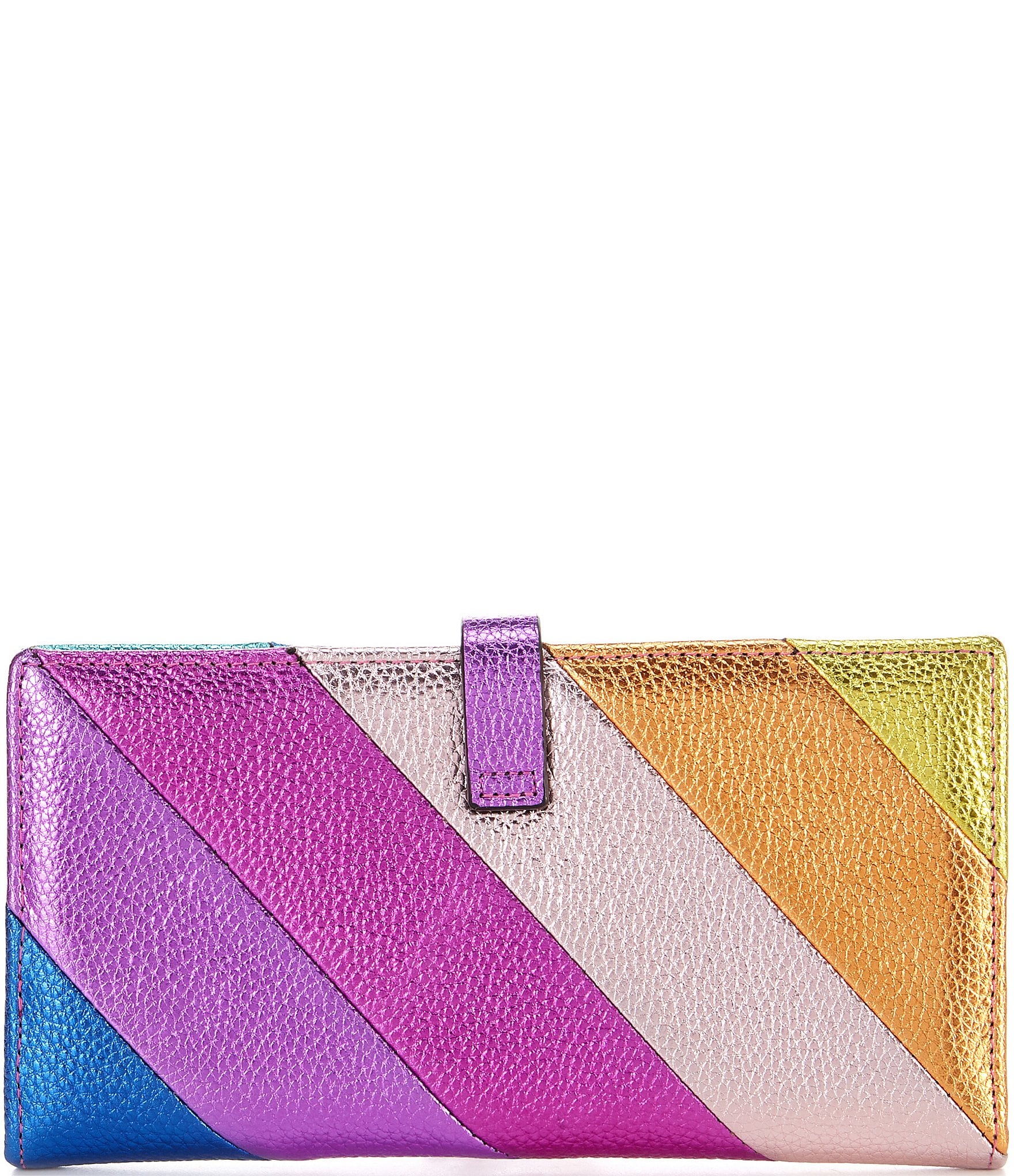 Kurt Geiger London Rainbow Stripe Leather Bifold Wallet