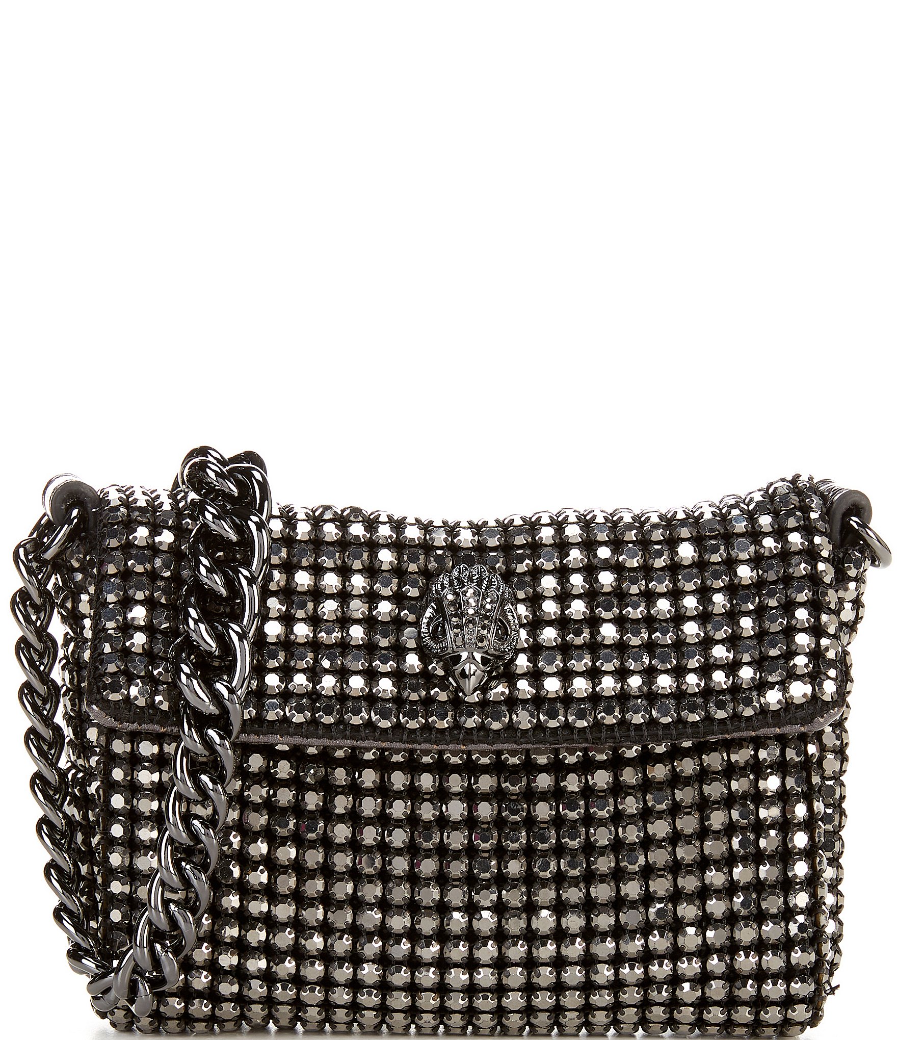 Kurt Geiger London Rhinestone Silver Small Party Crossbody Bag