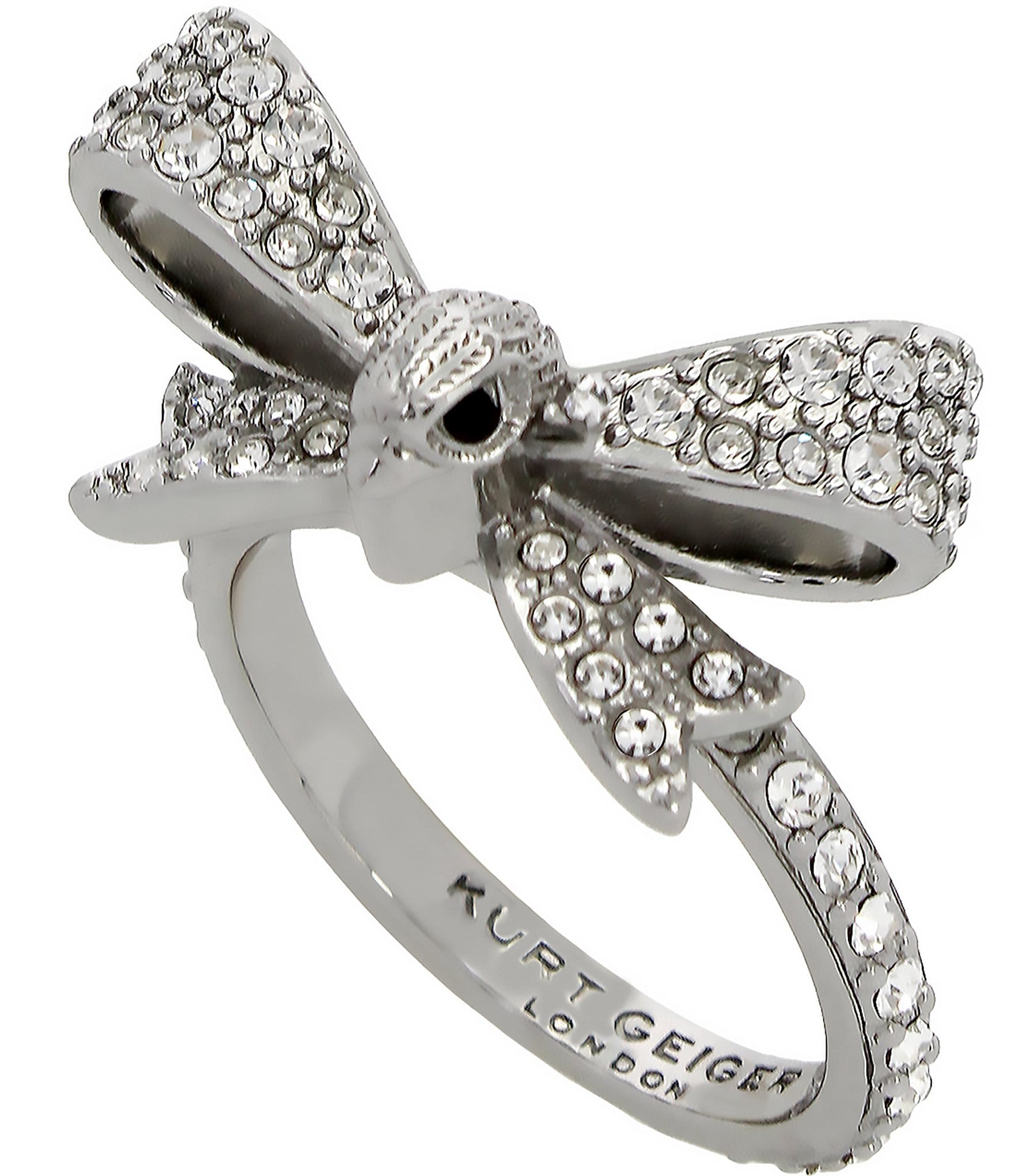 Kurt Geiger London Signature Eagle Crystal Bow Cocktail Ring