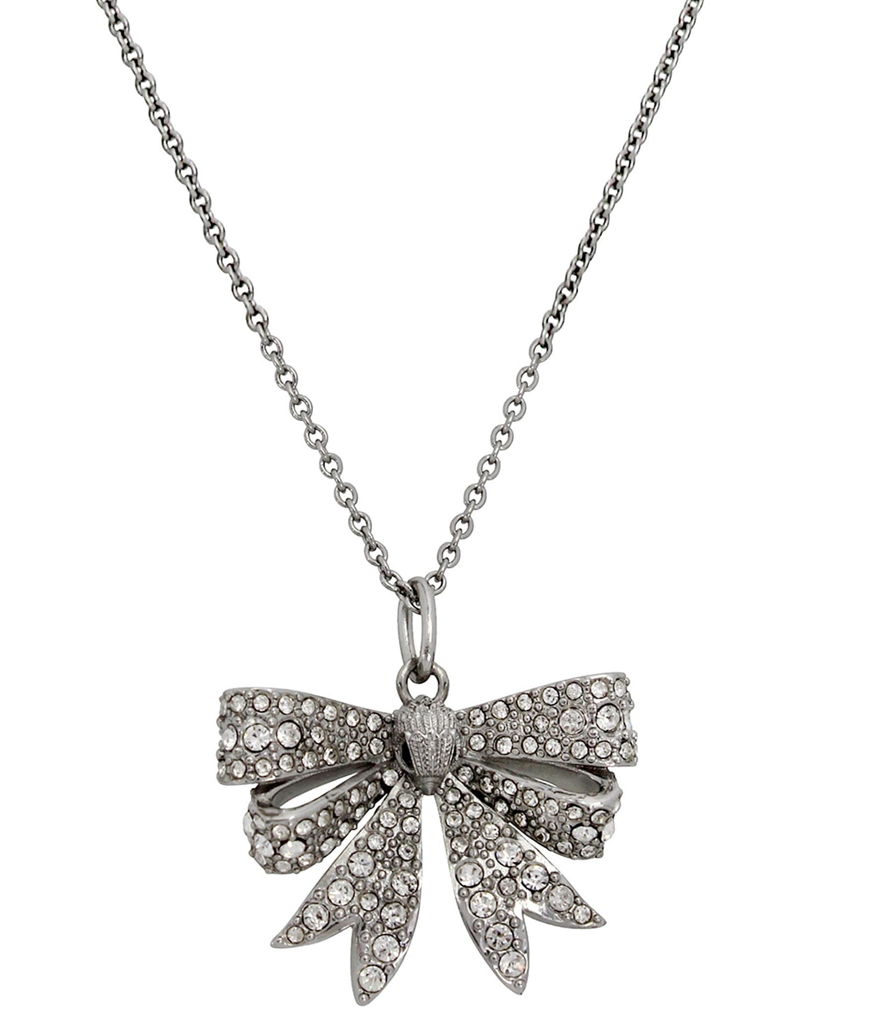 Kurt Geiger London Signature Eagle Bow Crystal Short Pendant Necklace