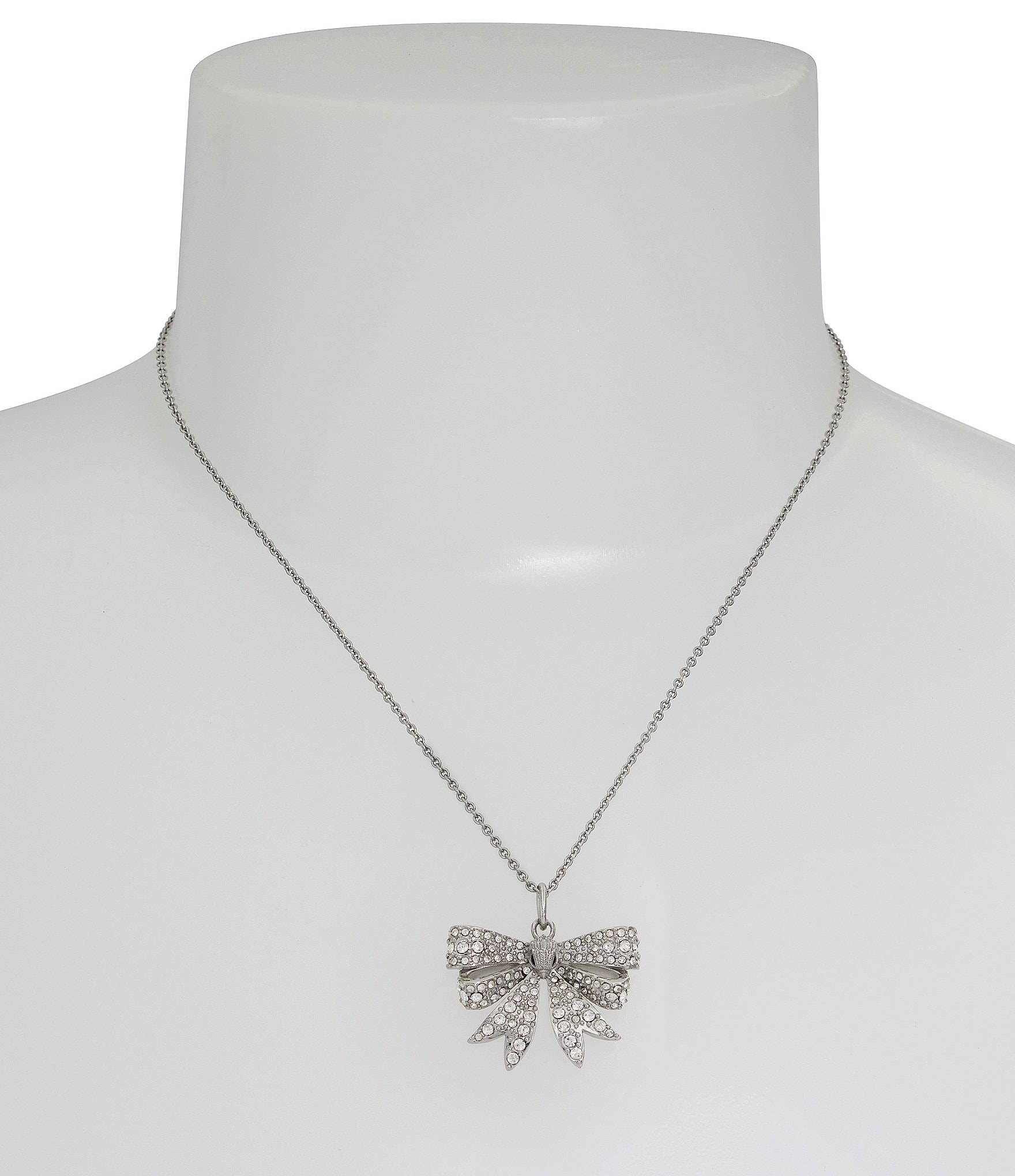 Kurt Geiger London Signature Eagle Bow Crystal Short Pendant Necklace