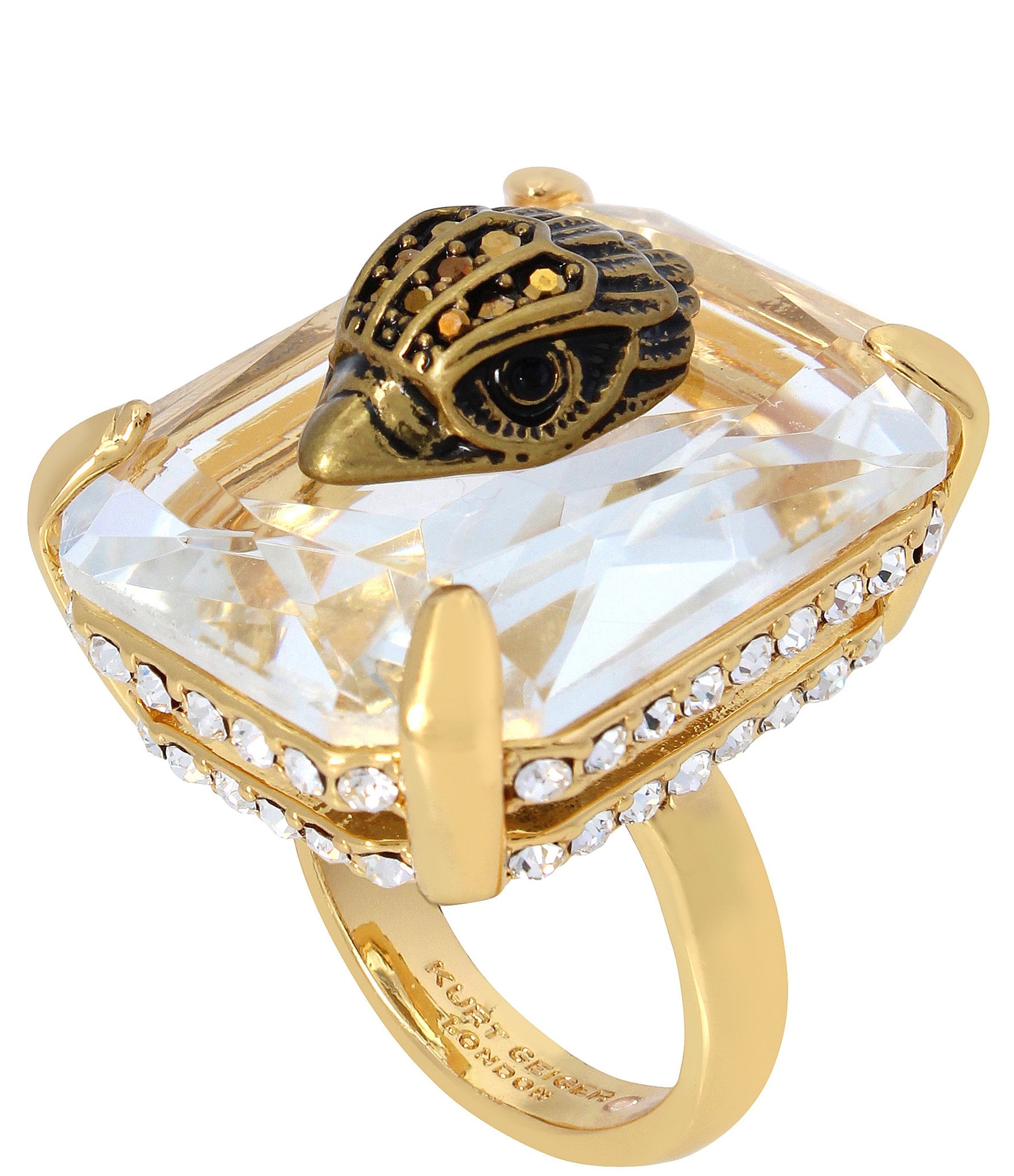 Kurt Geiger London Signature Eagle Crystal Cocktail Ring