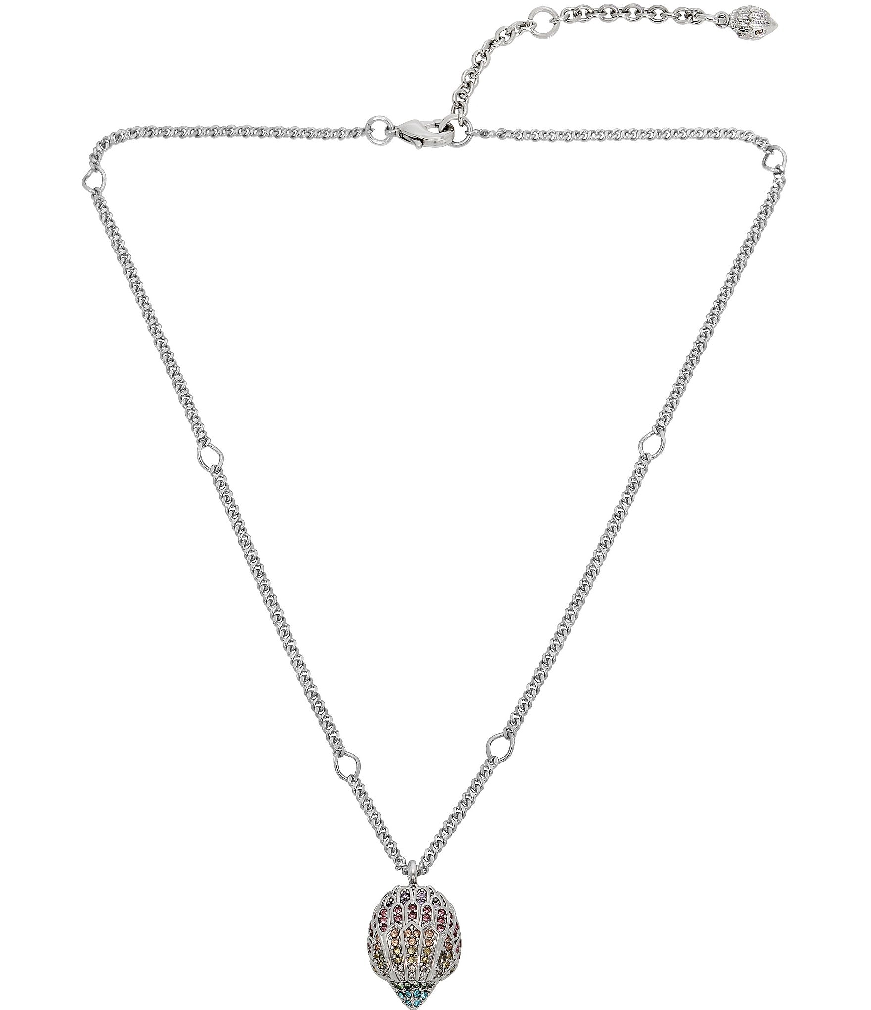 Kurt Geiger London Signature Eagle Multi Stone Short Pendant Necklace