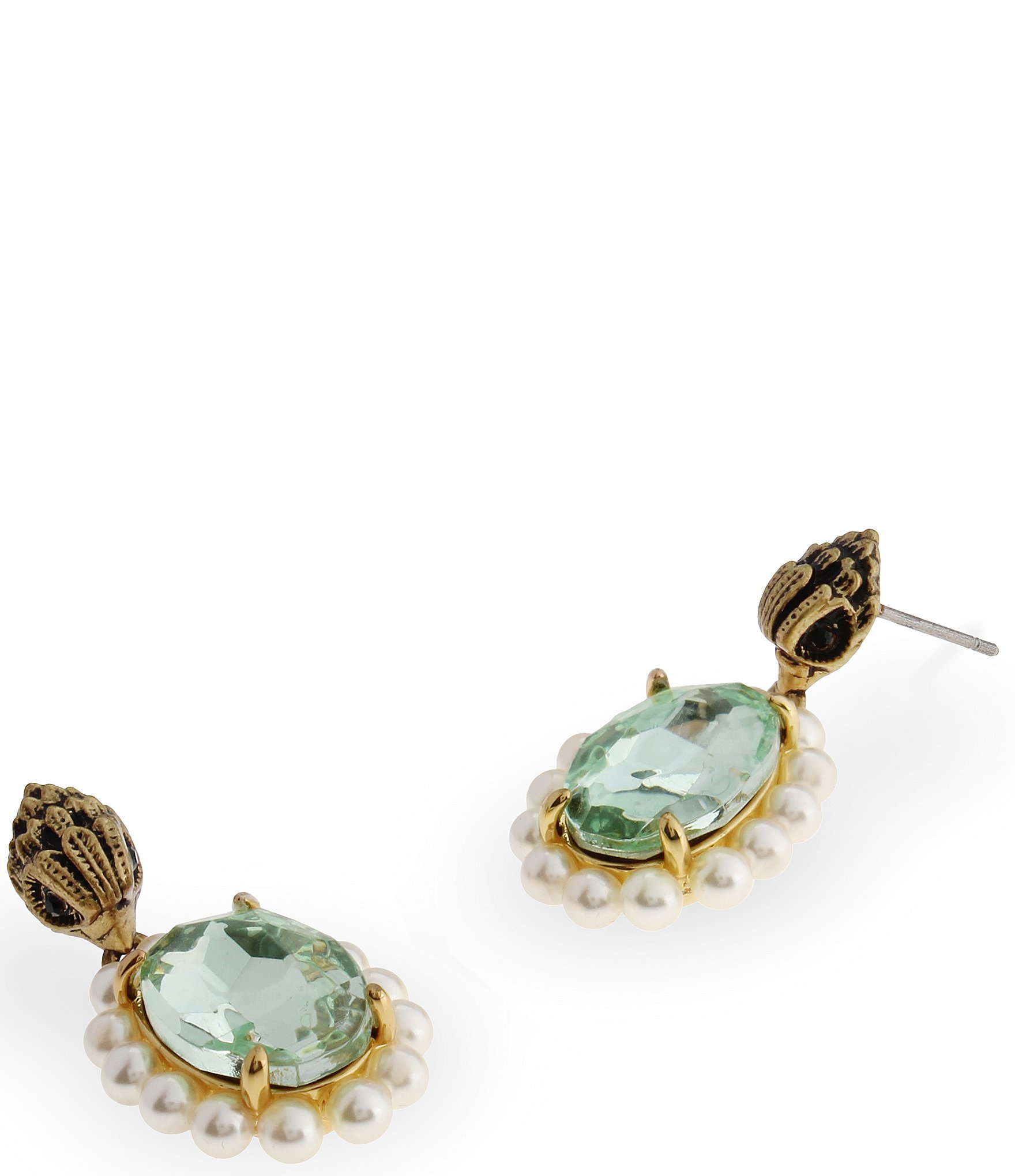 Kurt Geiger London Signature Eagle Pearl Candy Gemstone Drop Earrings