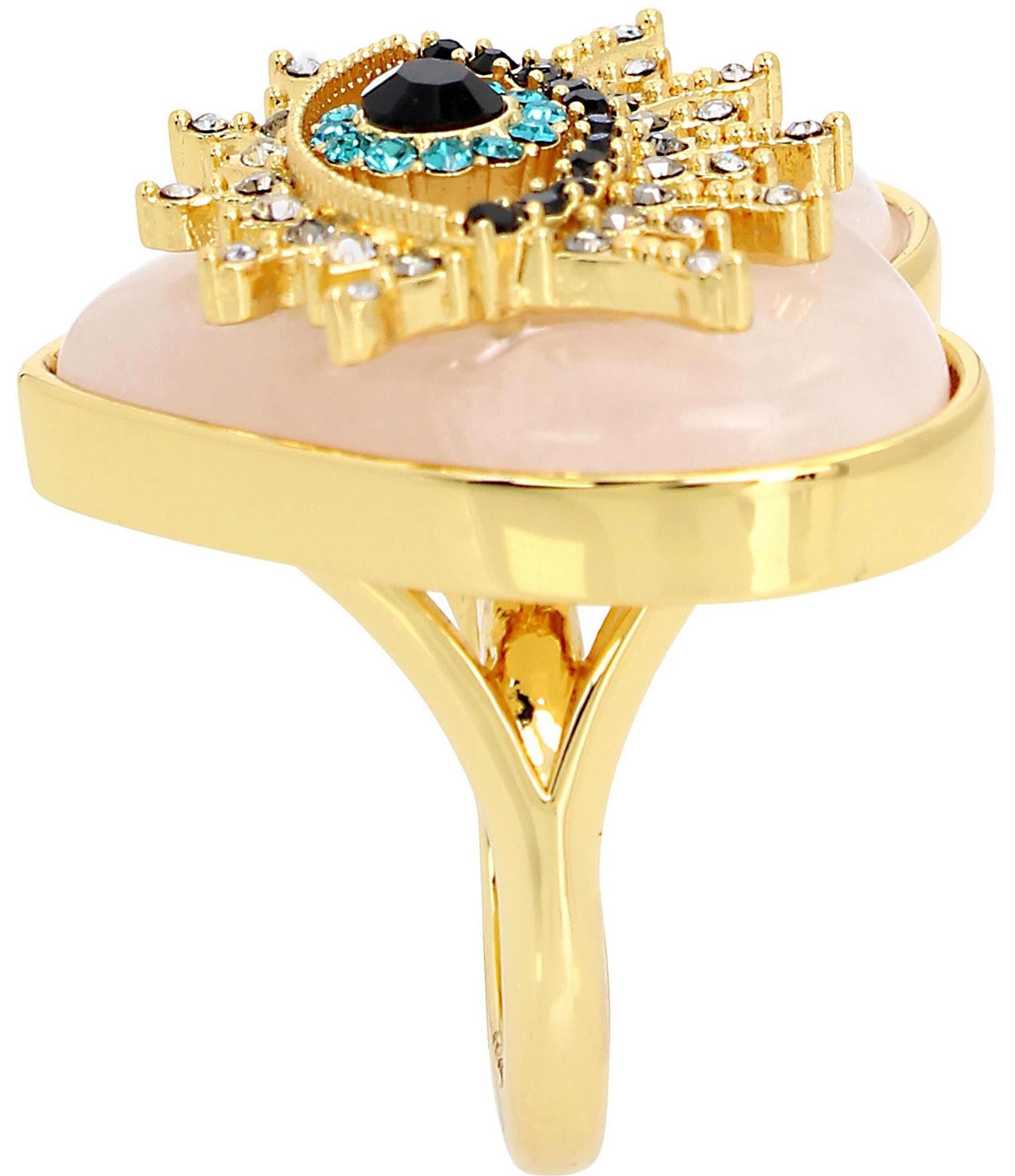 Kurt Geiger London Signature Evil Eye Heart Crystal Cocktail Statement Ring