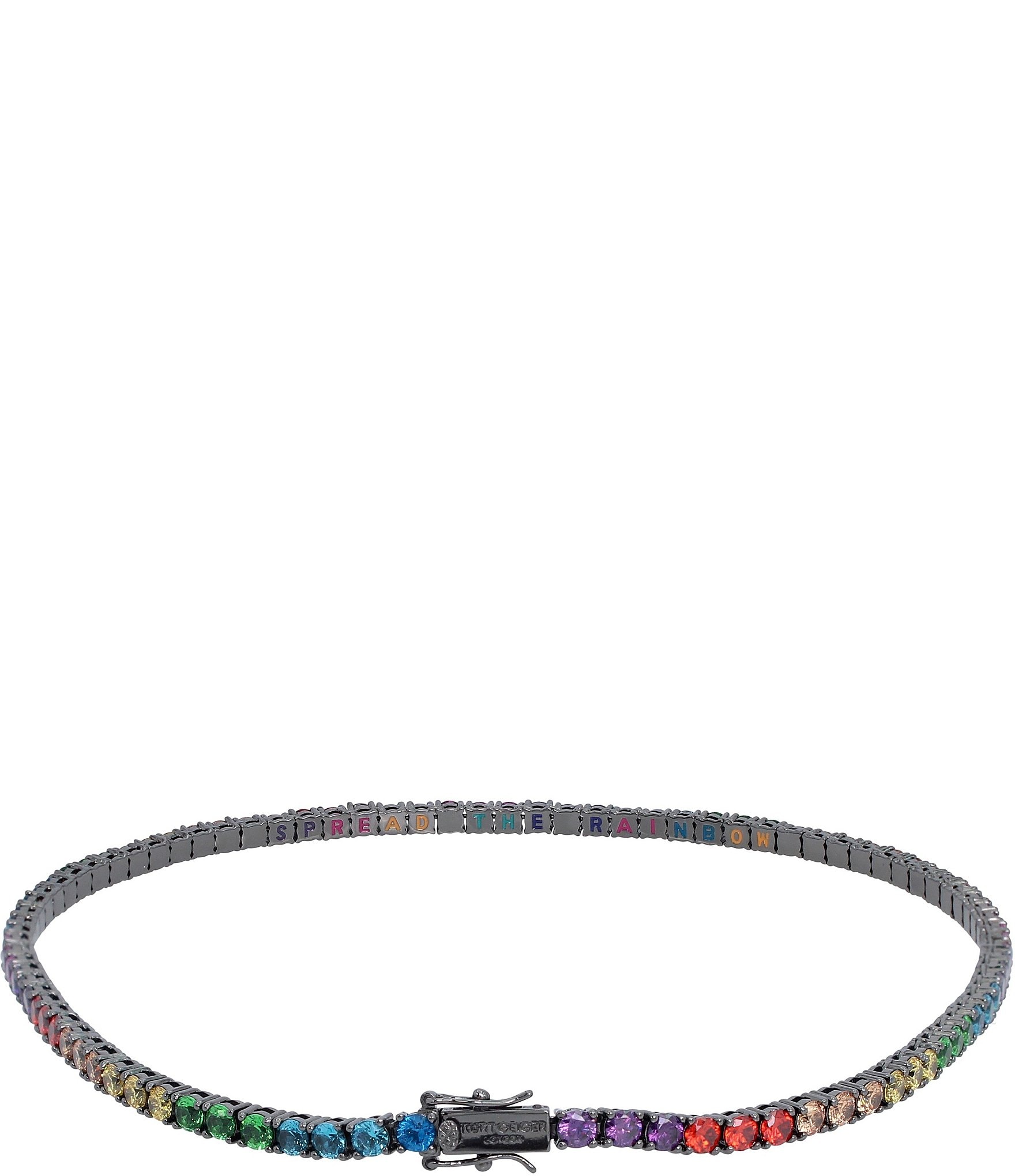 Kurt Geiger London Signature Rainbow Cubic Zirconia Tennis Collar Necklace