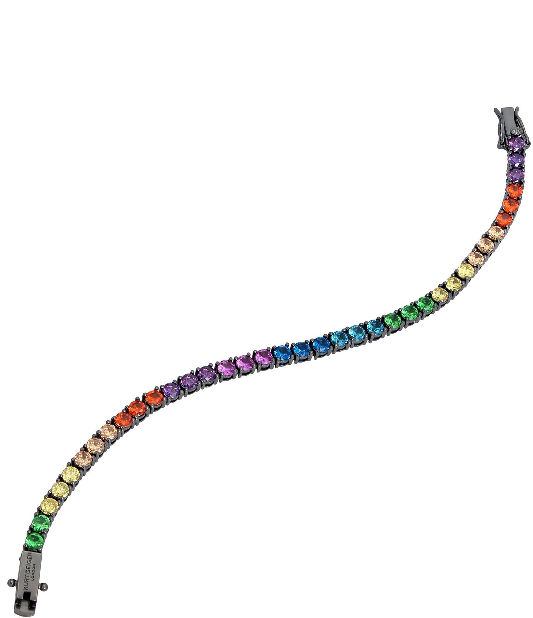 Kurt Geiger London Signature Rainbow Cubic Zirconia Tennis Line Bracelet